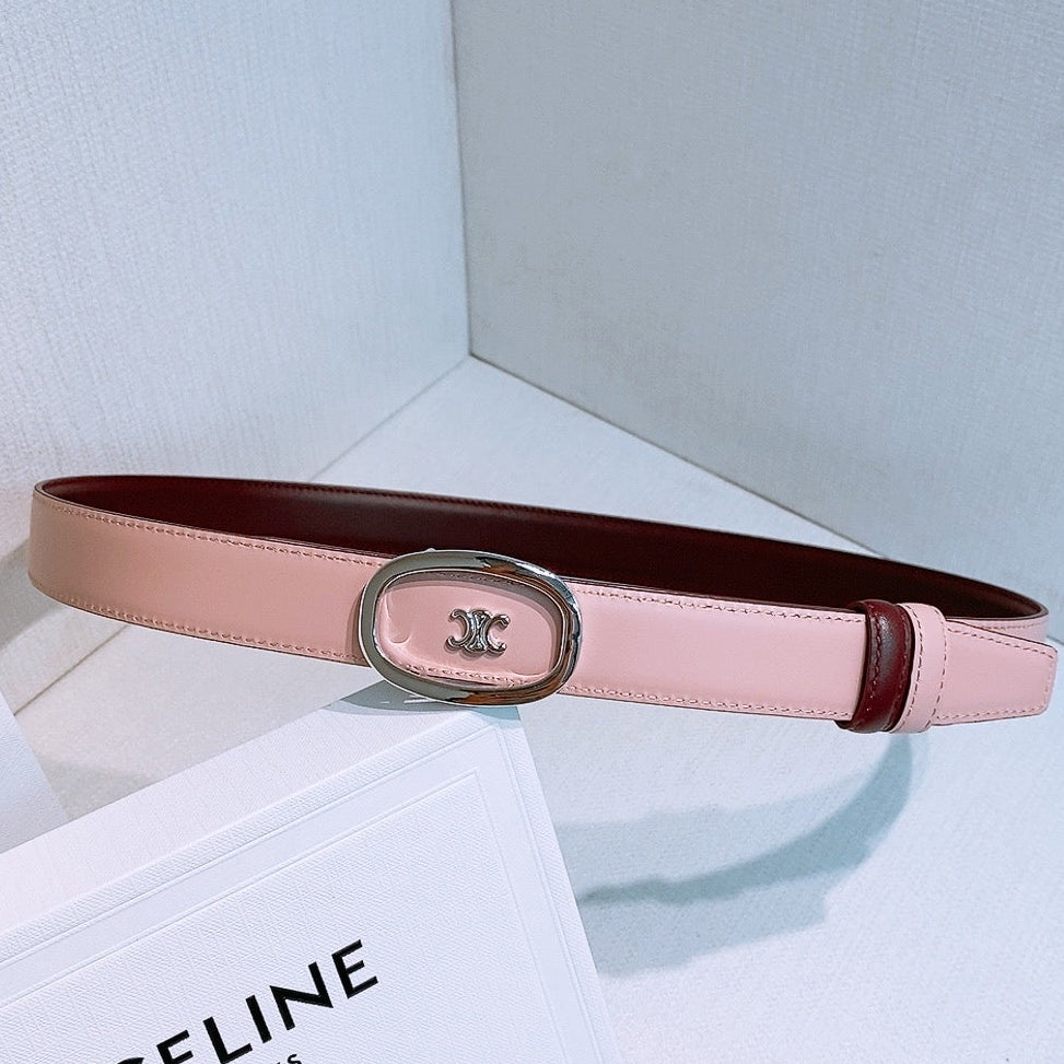 Celine 2026 Triomphe Classic Reversible Belt 25mm Leather 191084