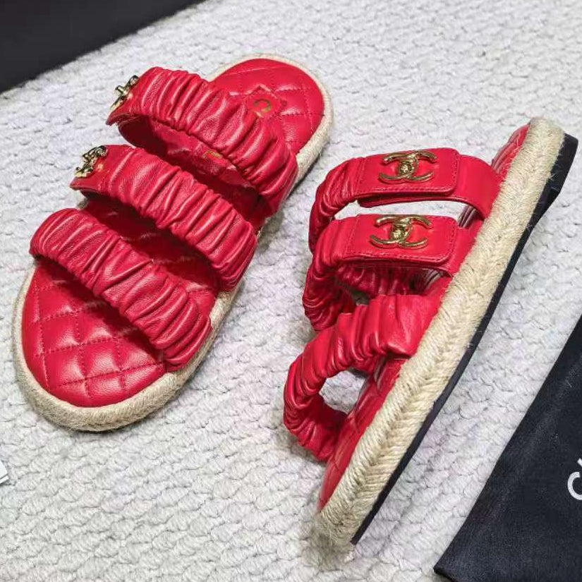 Chanel 2026 Puffy Straps Sandals Leather 122401