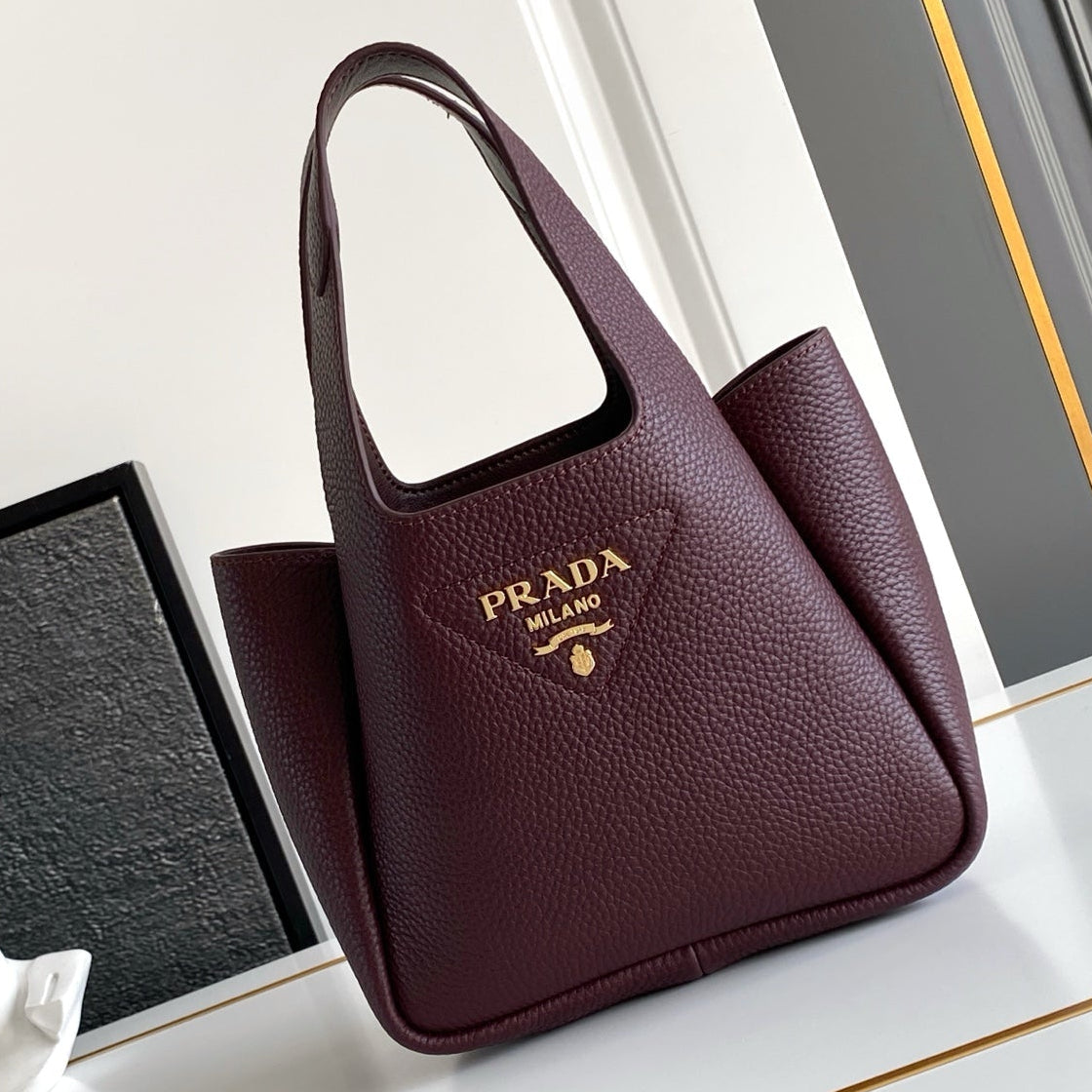 Prada 2026 Small Tote Bag Gold Hardware Leather