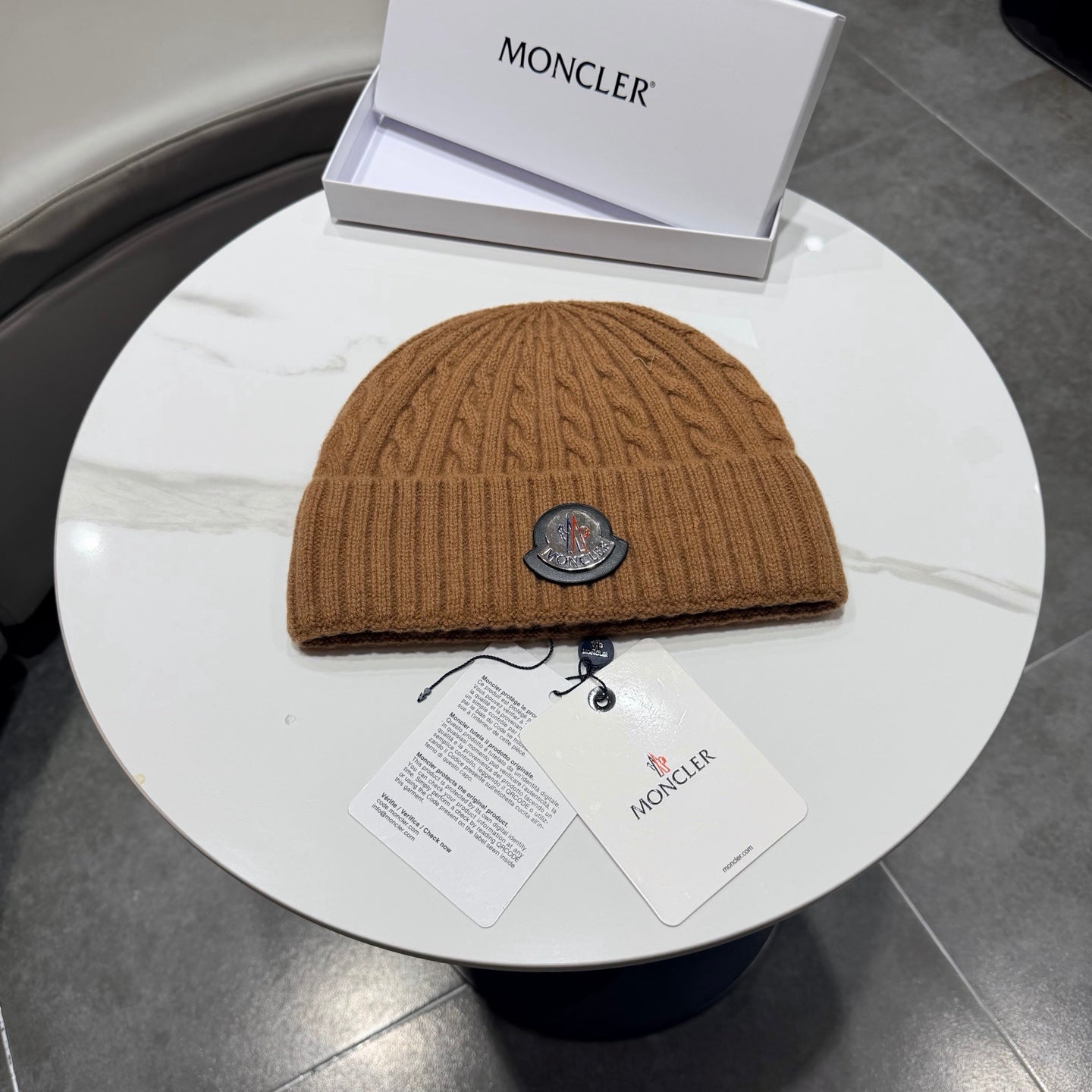 Moncler Pure Wool Knitted Hat 436985