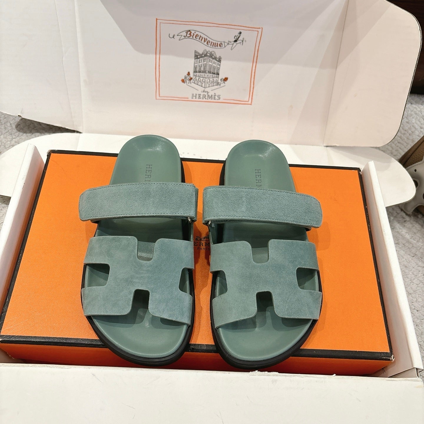 Hermes 2026 Chypre Sandal Suede 595828