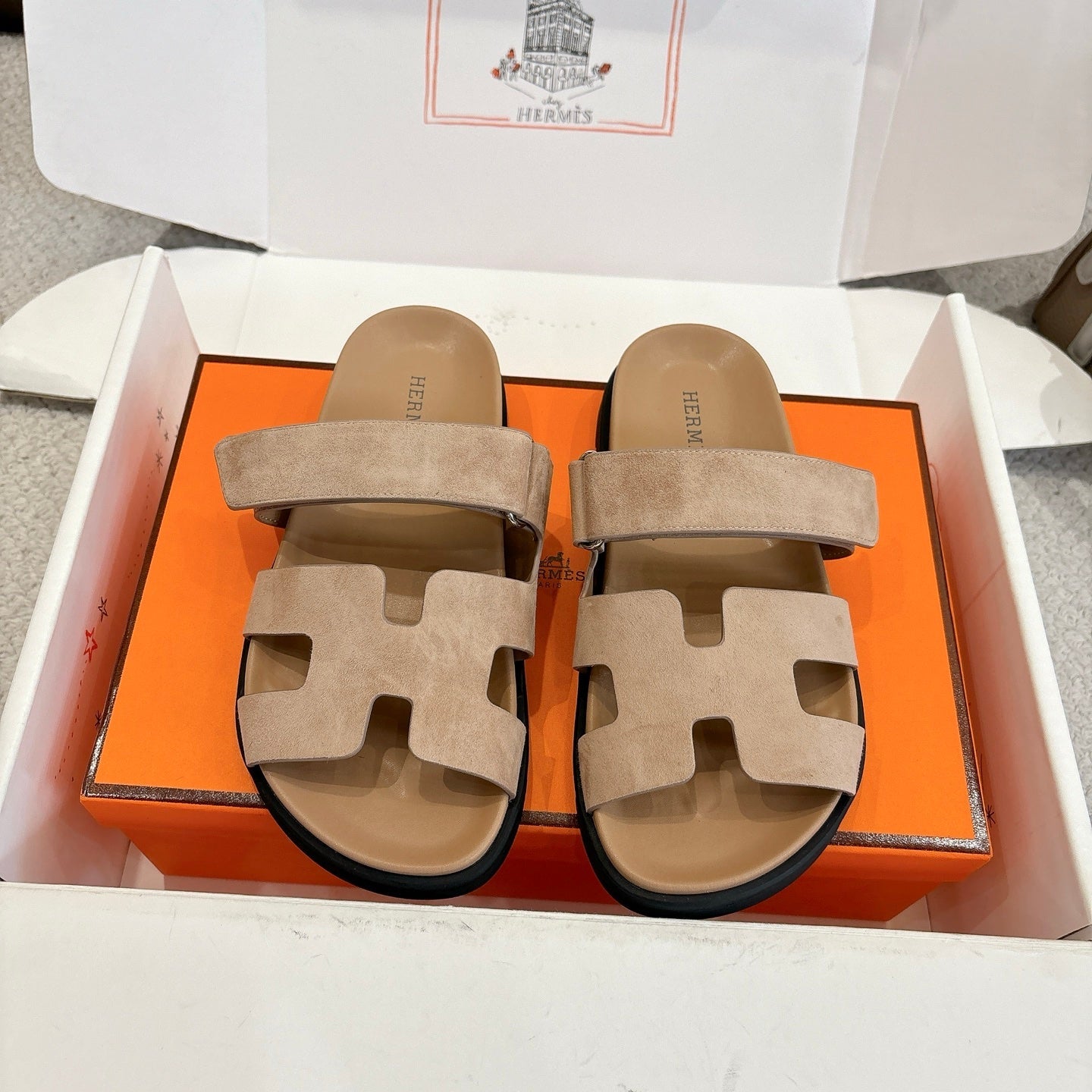 Hermes 2026 Chypre Sandal Suede 595828