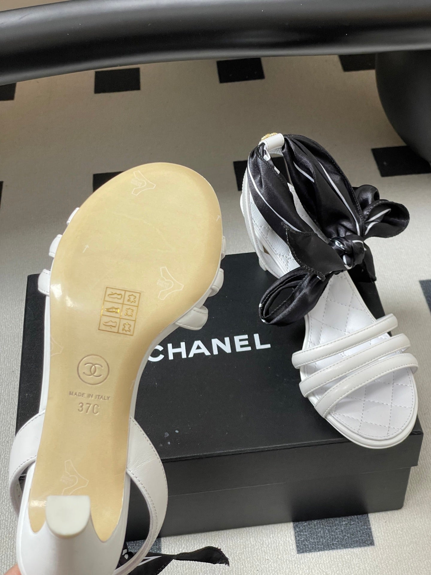 CC 26 Quilted Sandal 70mm With Scarf Sheepskin