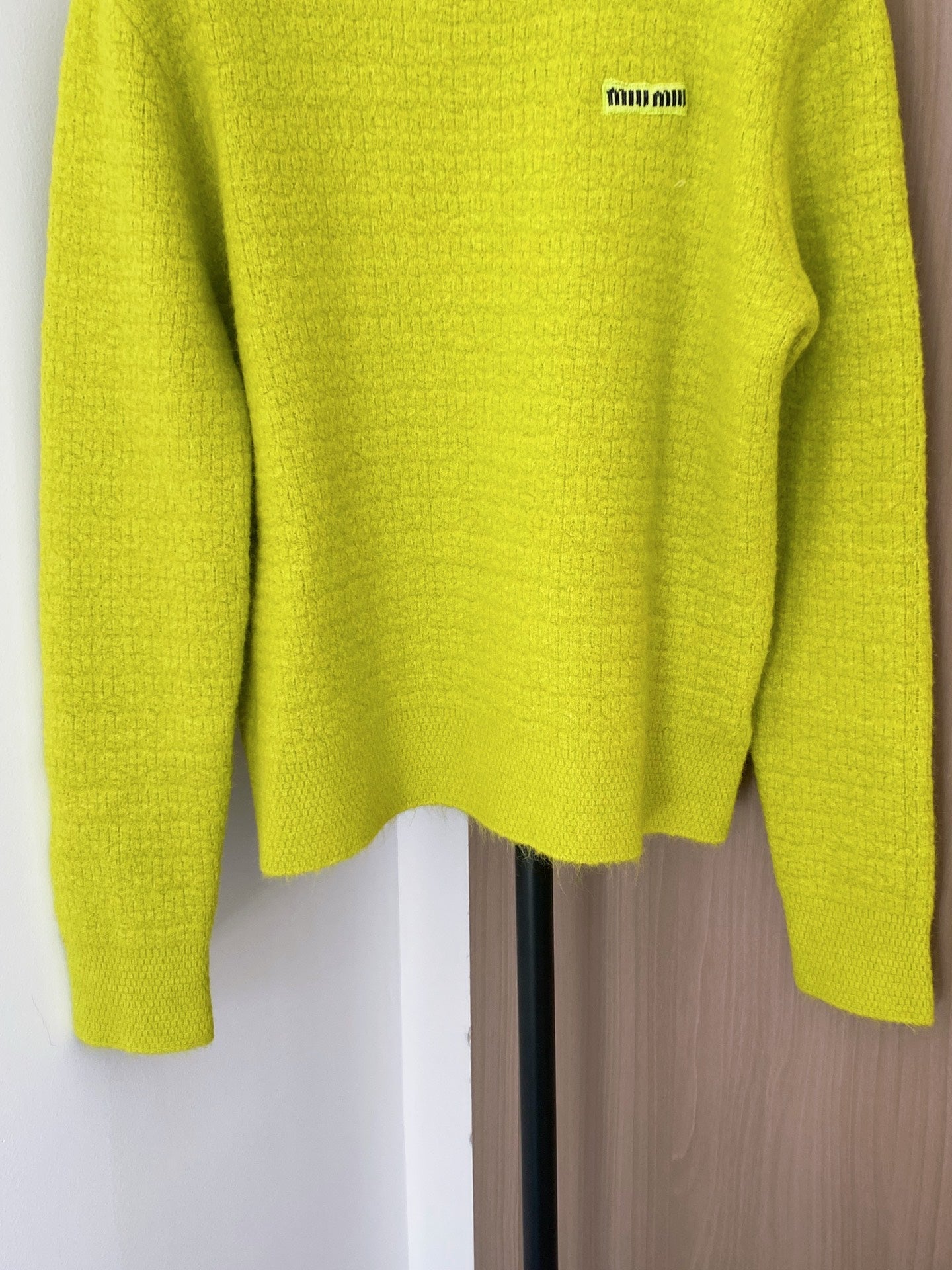 Miumiu 2025 Sweater Lime Green and Gray Wool