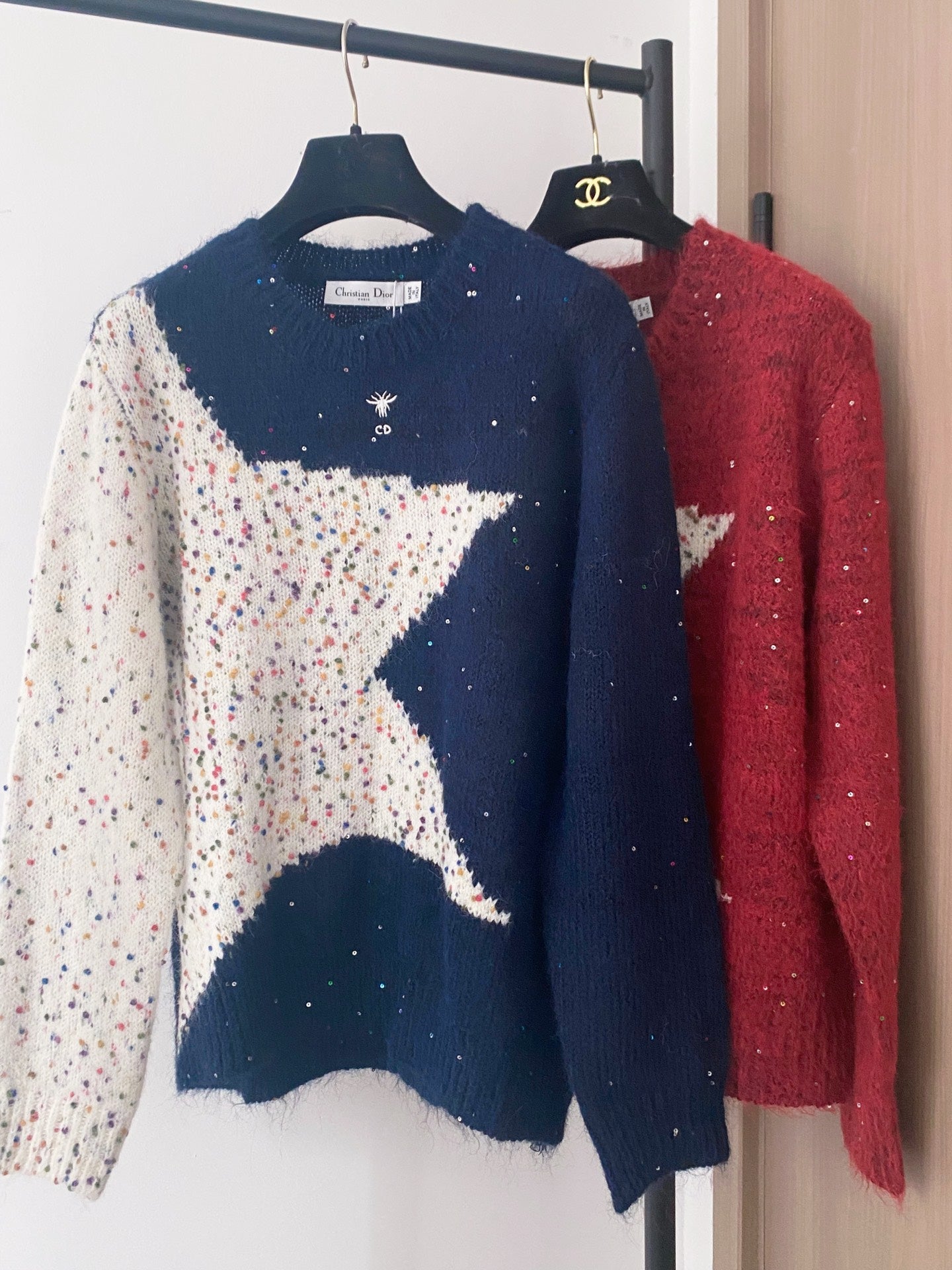 Dior 2025 Star Sweater Red and Blue Wool