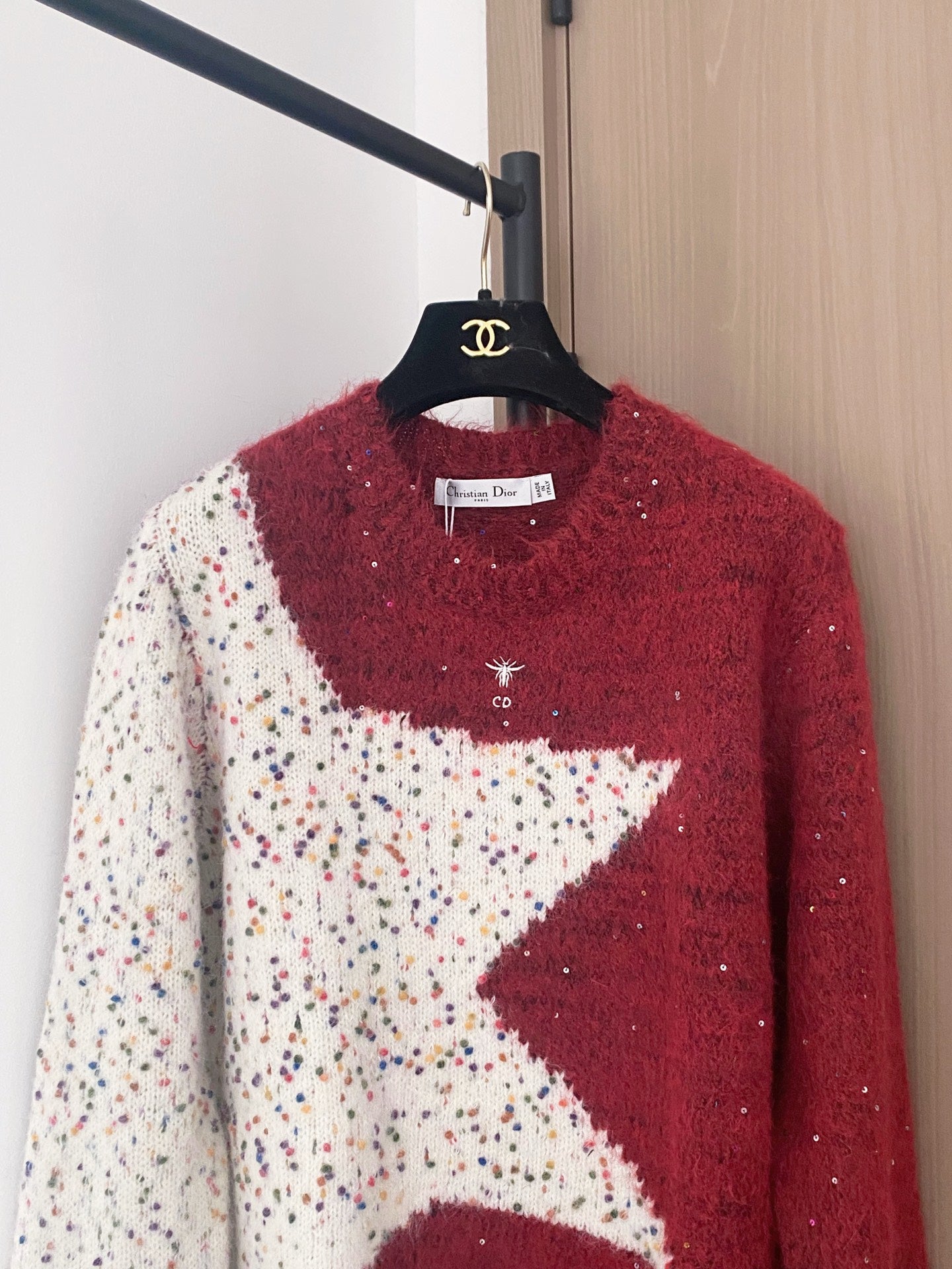 Dior 2025 Star Sweater Red and Blue Wool