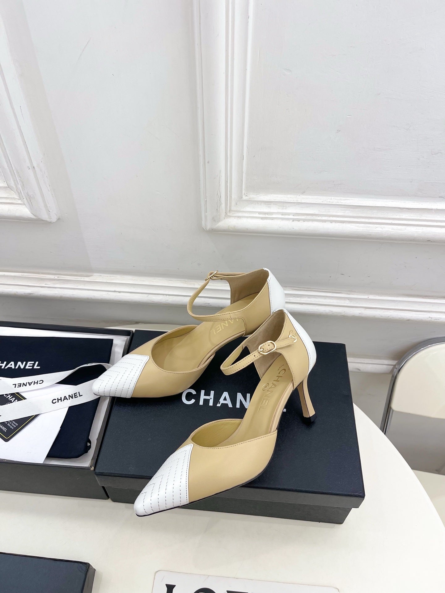 CC 26 Chanel Slingback Heels 75mm Lambskin 586934