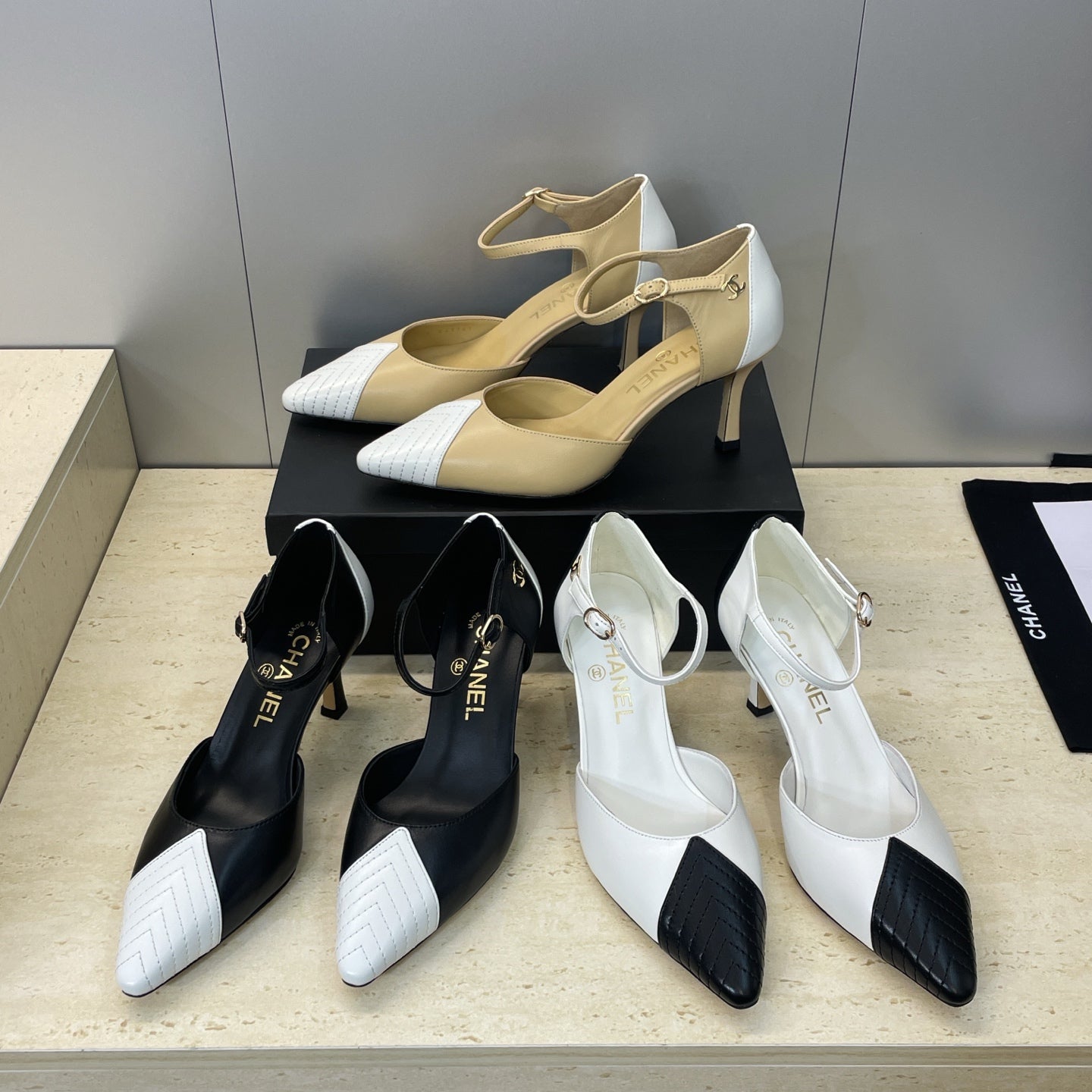 CC 26 Chanel Slingback Heels 75mm Lambskin 586934