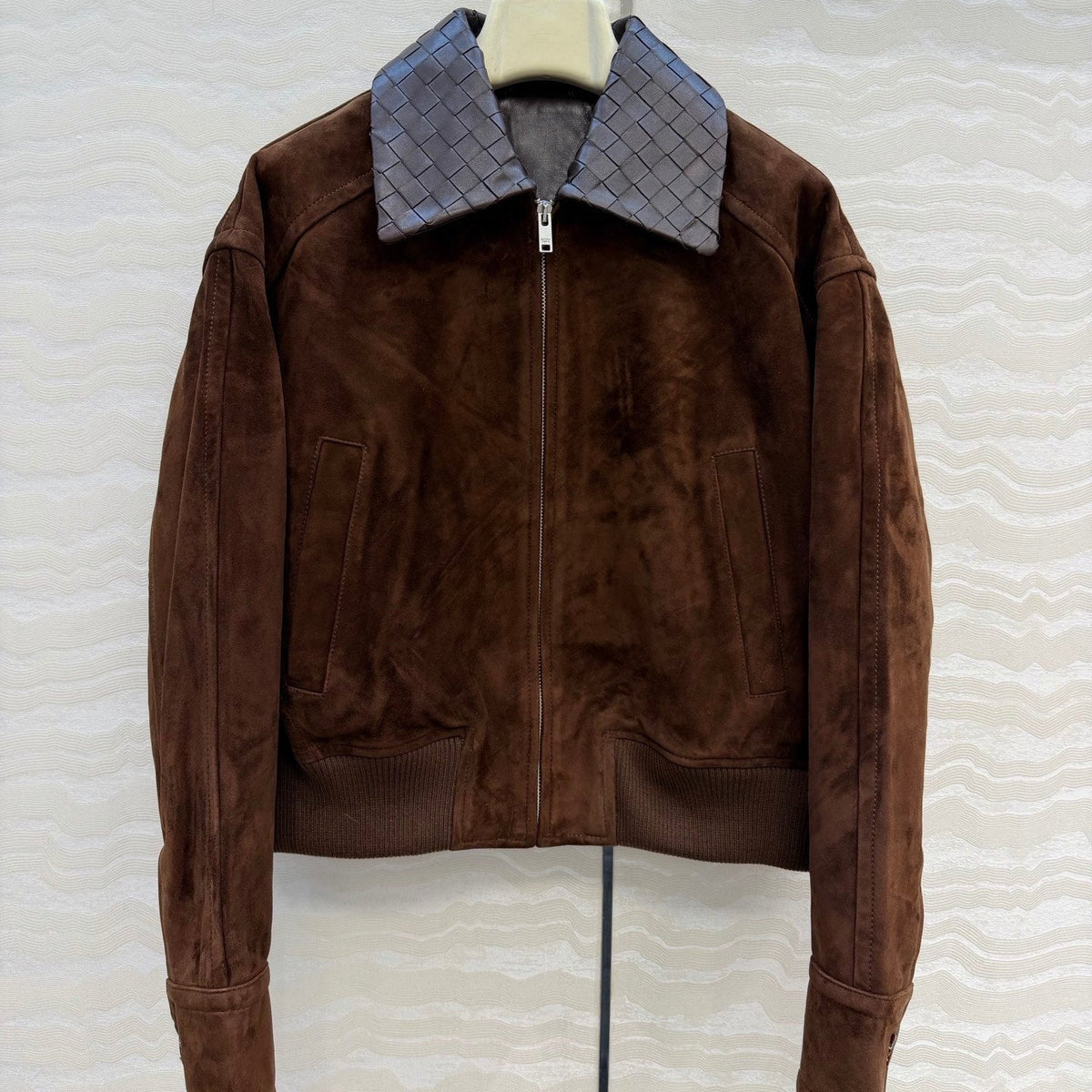 Bottega Veneta 2026 Intrecciato Jacket Suede 370783