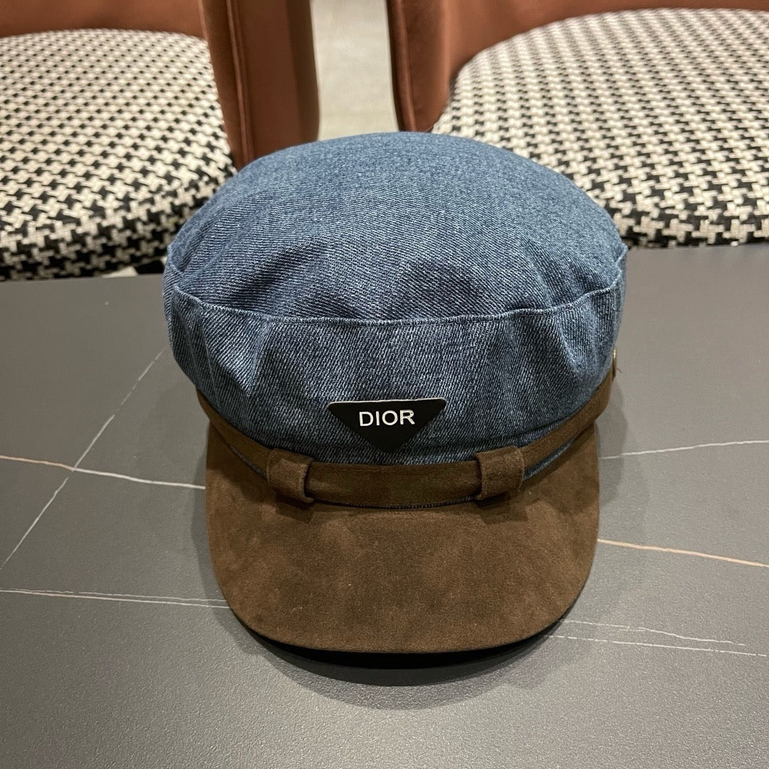 Dior Washed Denim Retro Newsboy Beret 447854