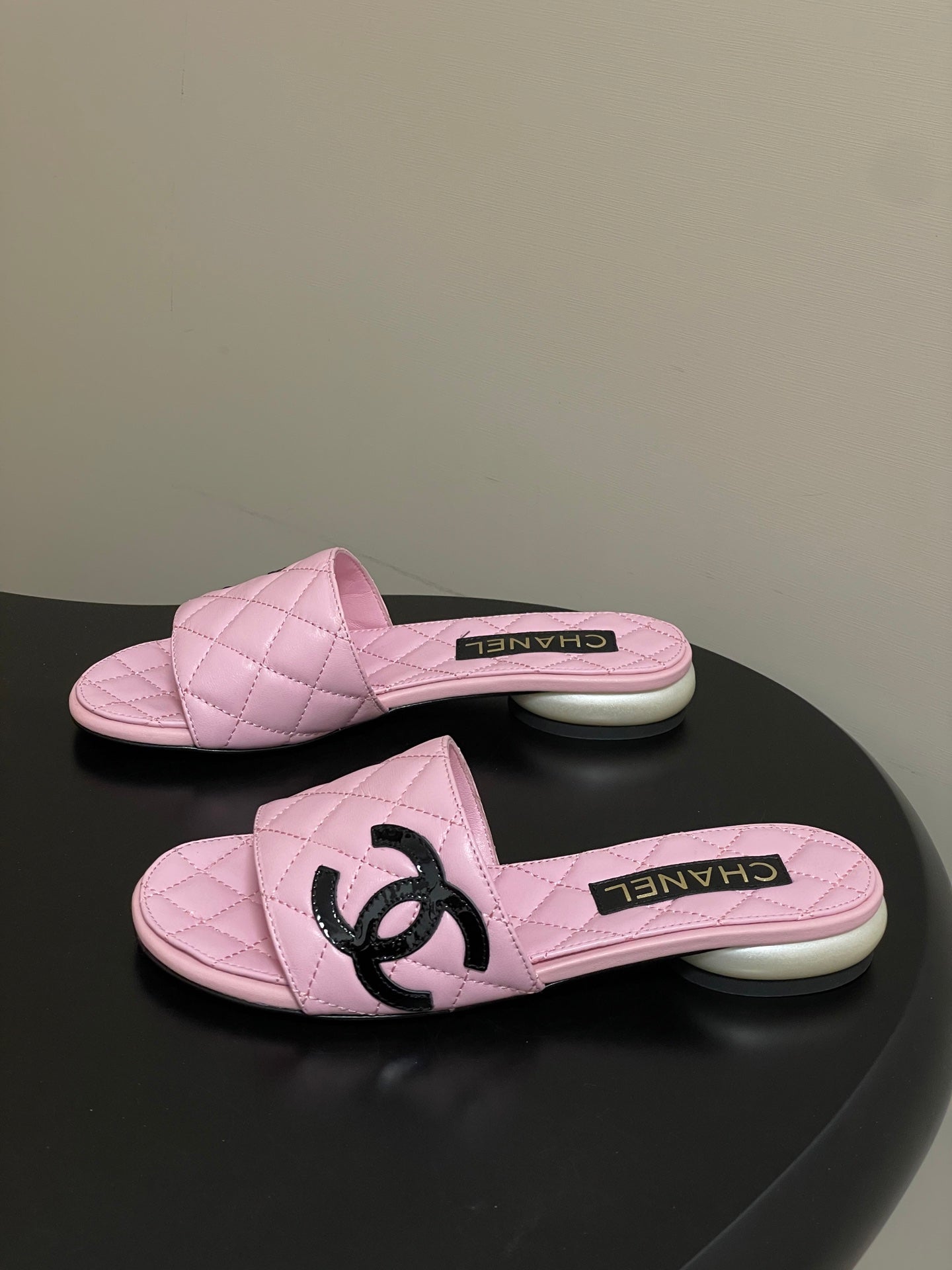 CC 2026 Pearl Flat Sandals Lambskin  Double C Logo