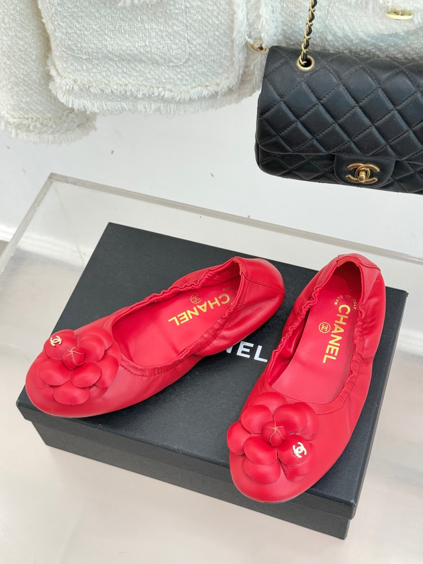 CC 2026  Double C Camellia Ballet Flat Sheepskin