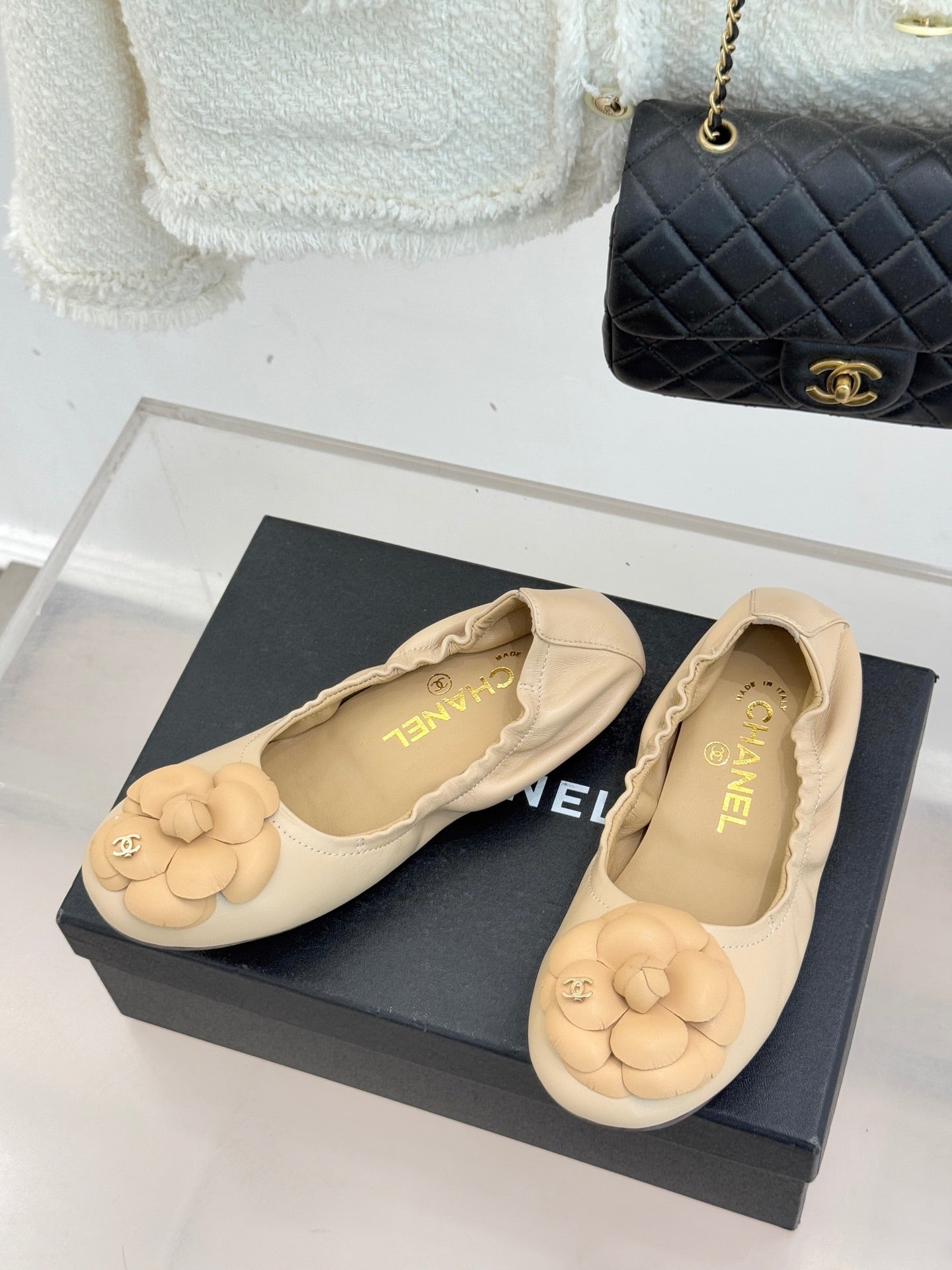 CC 2026  Double C Camellia Ballet Flat Sheepskin