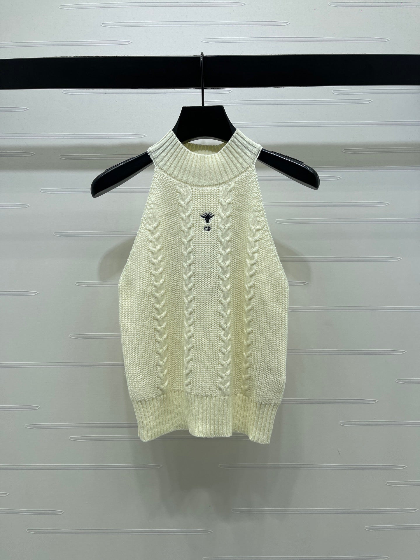 Dior 2026 Cable Knit Halter Neck Vest Wool