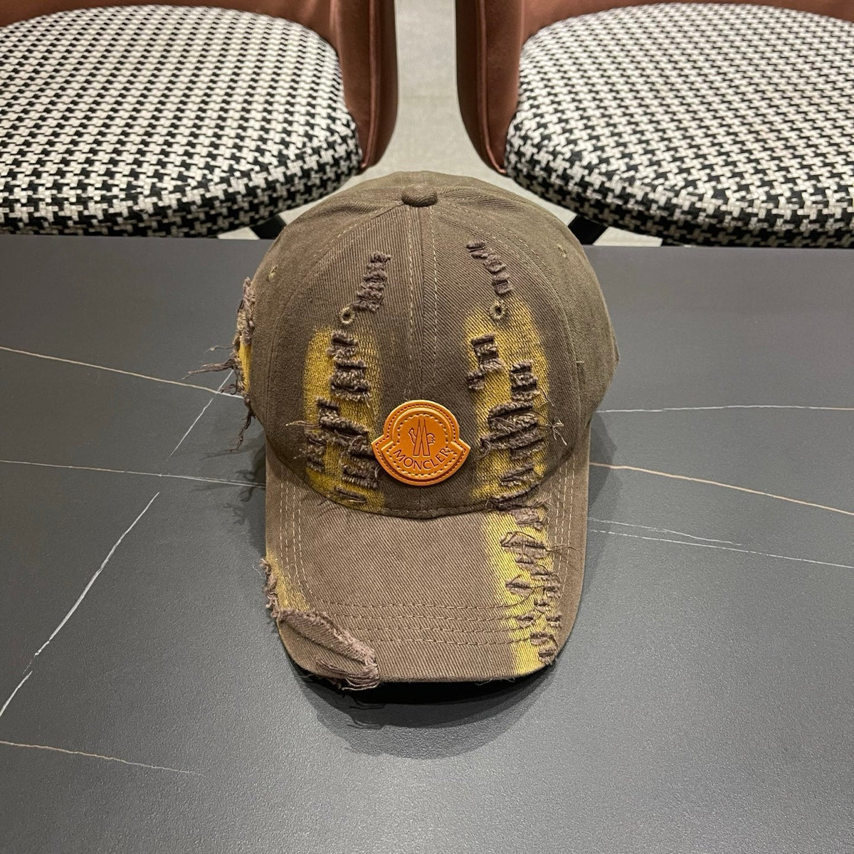 Moncler 2026 Distressed Baseball Cap Hat Denim 566104