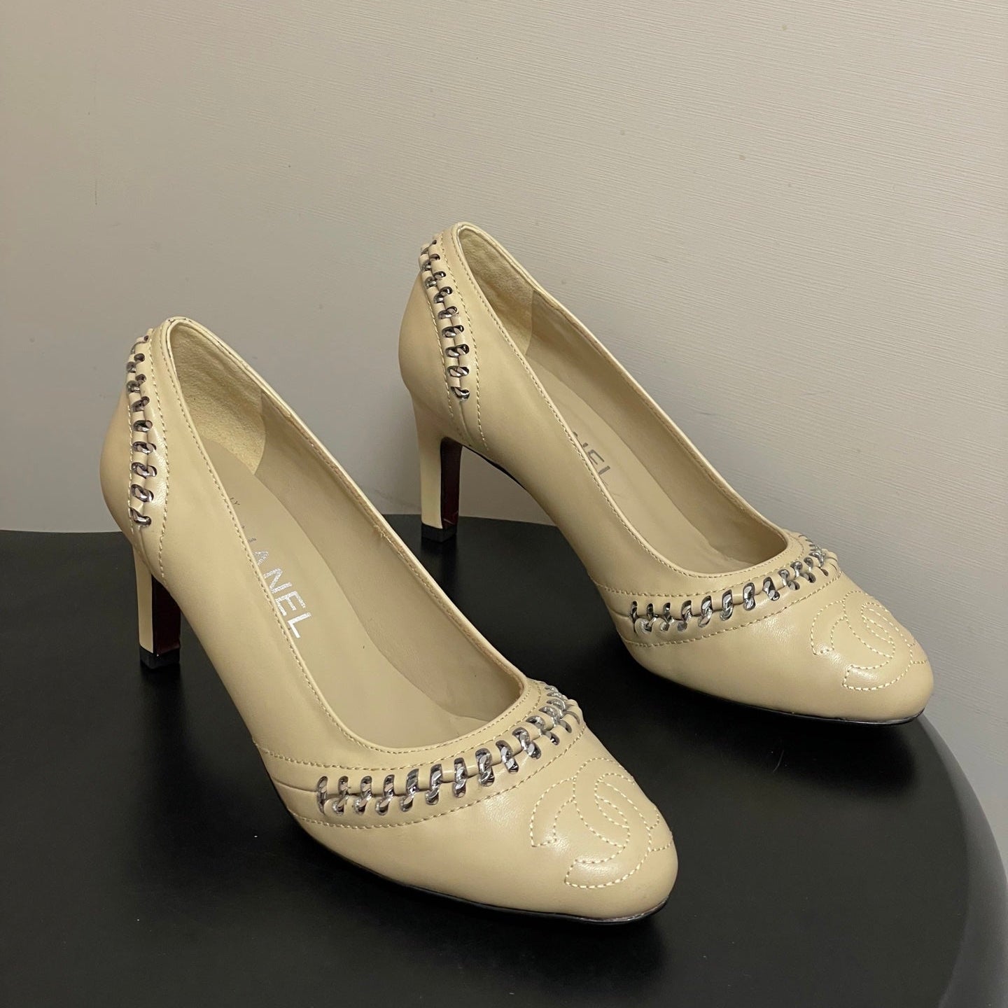 CC 2026 Embroidered Pump Mary Jane Sheepskin