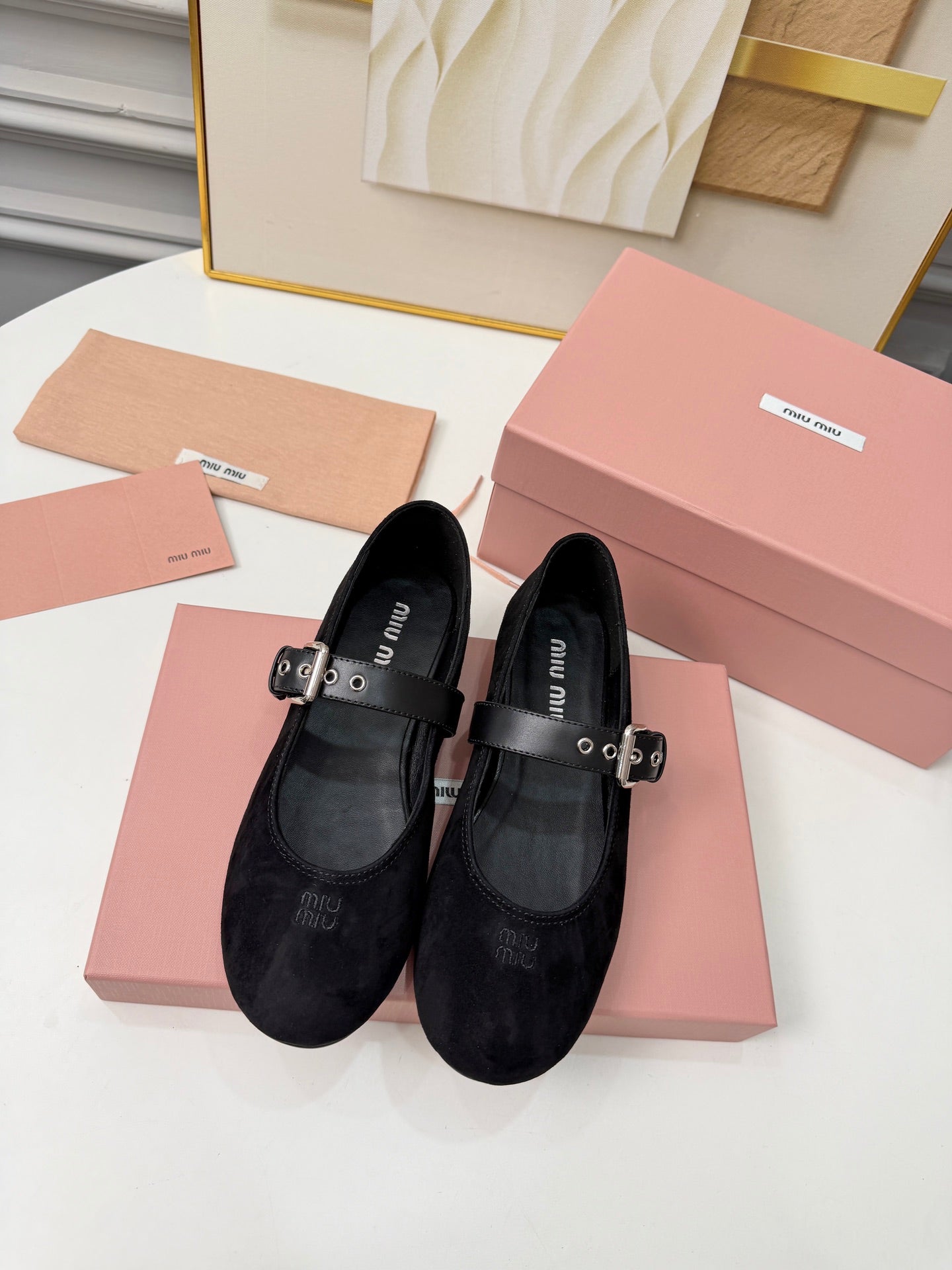 Miumiu 2026 Ballet Flats Suede Sheepskin 956925
