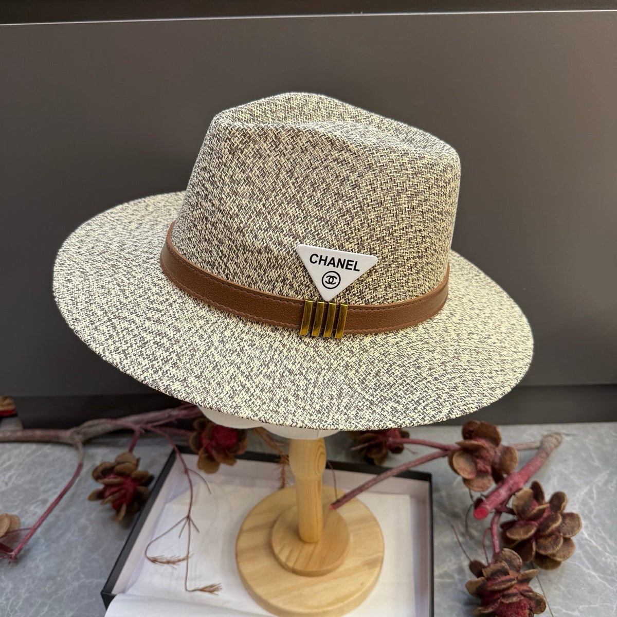 Chanel Fedora Straw Hat 215967