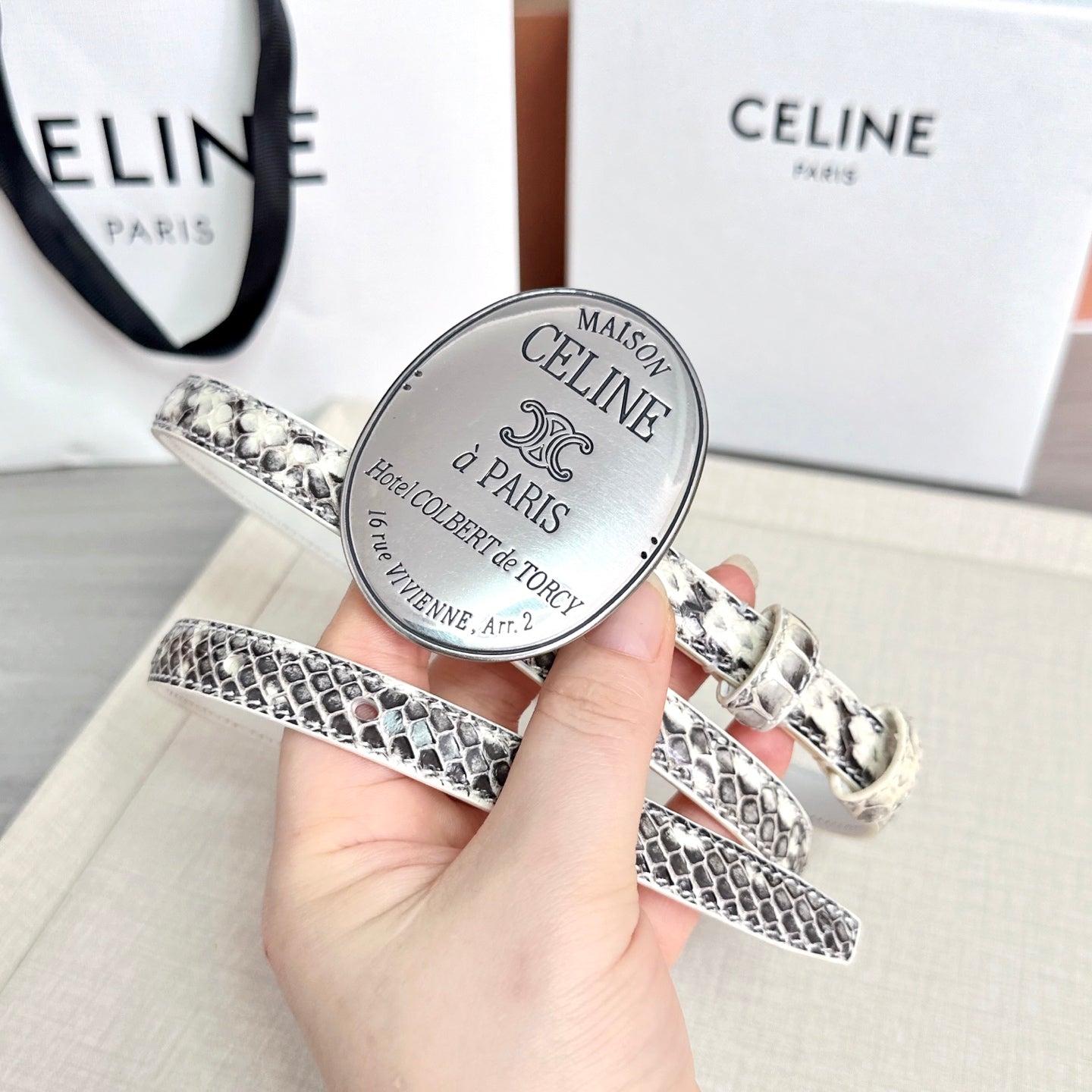 Celine 2026 Little Maison Belt 13mm Leather 205097