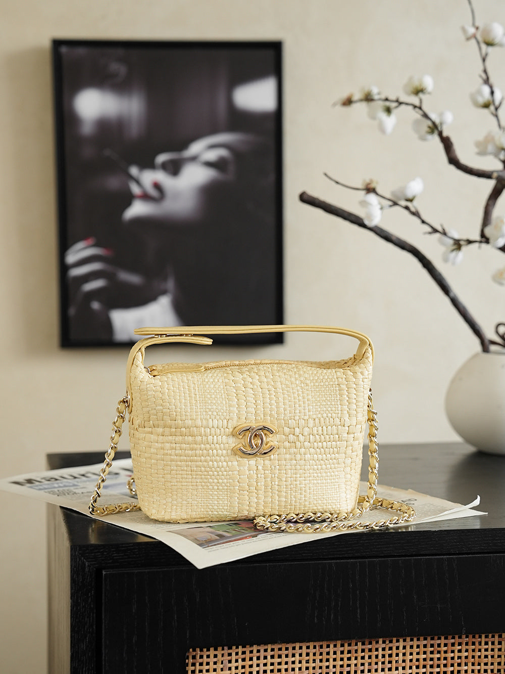 Chanel 2026 Bag 21.5cm Straw Woven