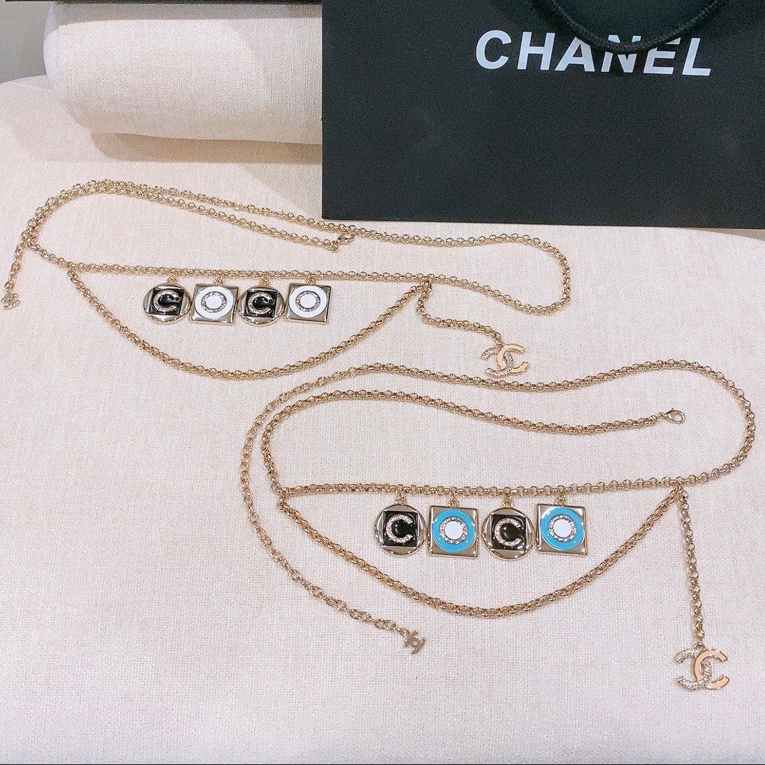 Chanel 2026 CC Letter Charm Layered Chain Necklace Belt