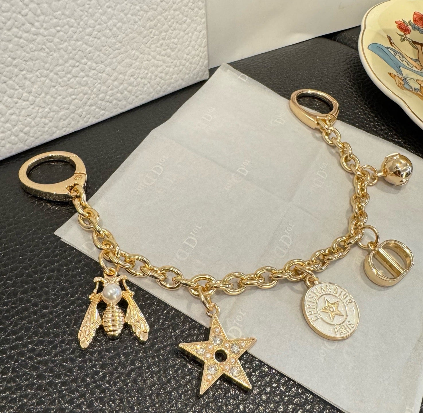 Dior Metal Charm Keychain 353620