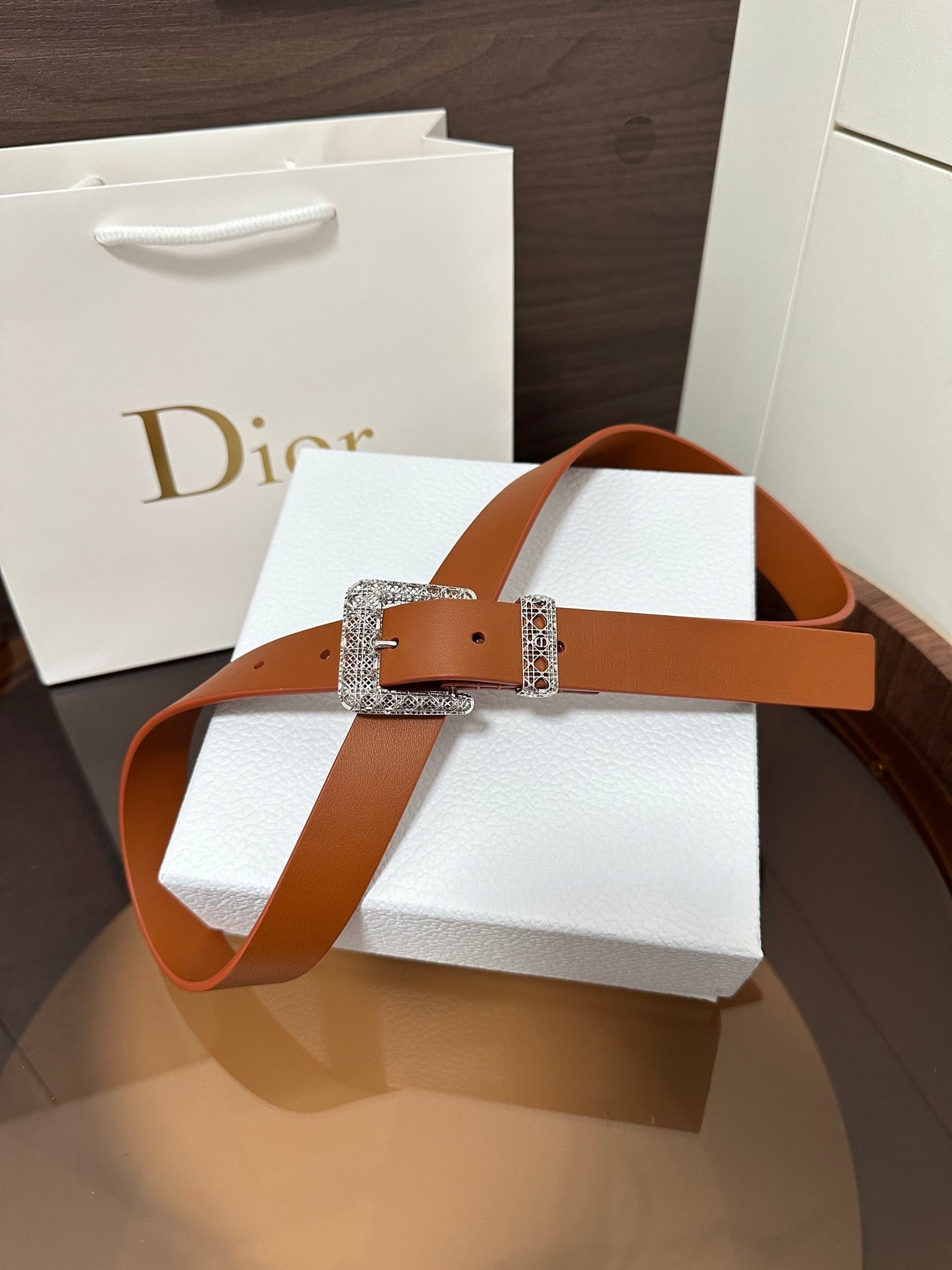 Dior 2026 Cannage Belt 2.5cm Smooth Calfskin