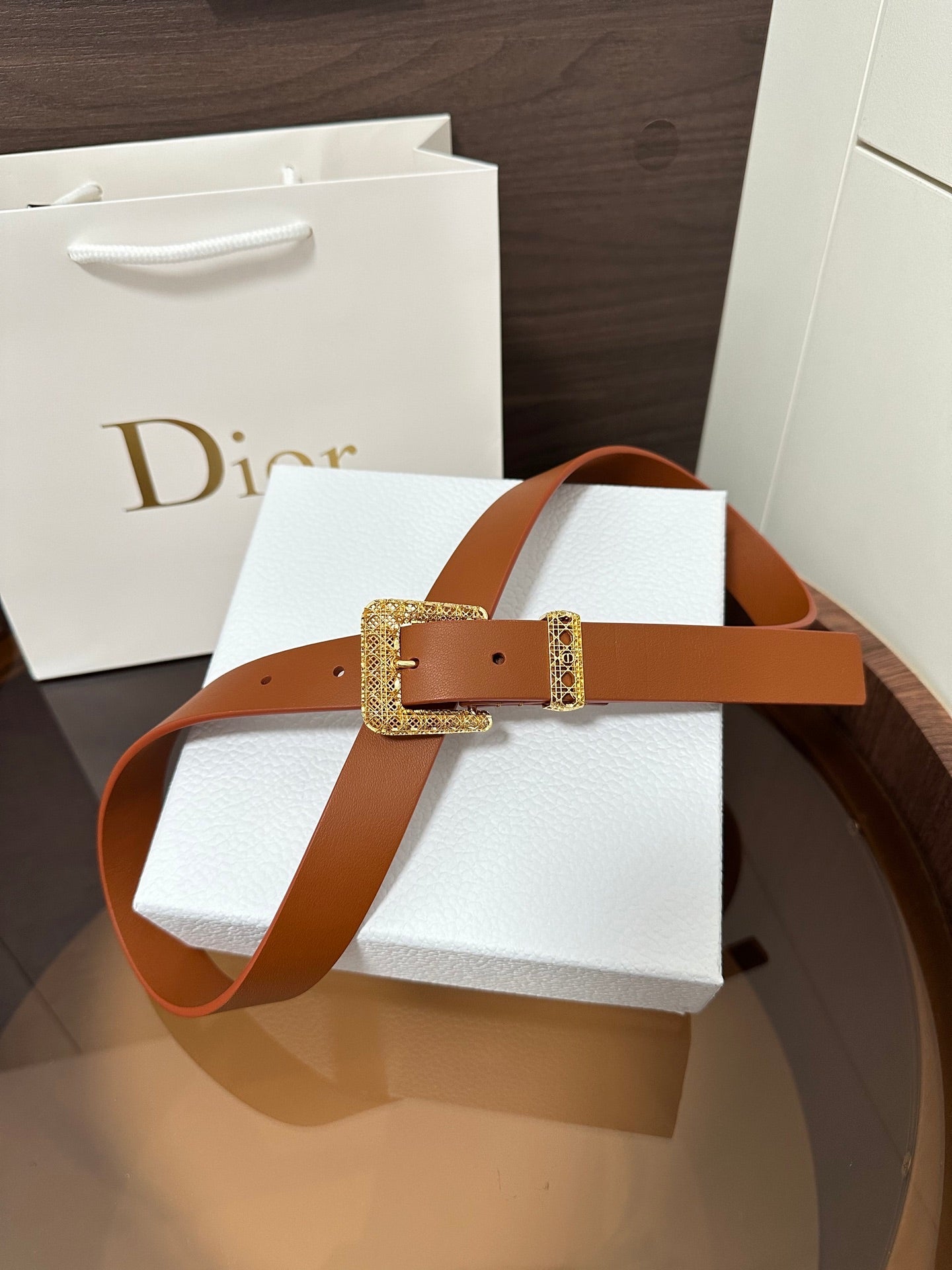 Dior 2026 Cannage Belt 2.5cm Smooth Calfskin