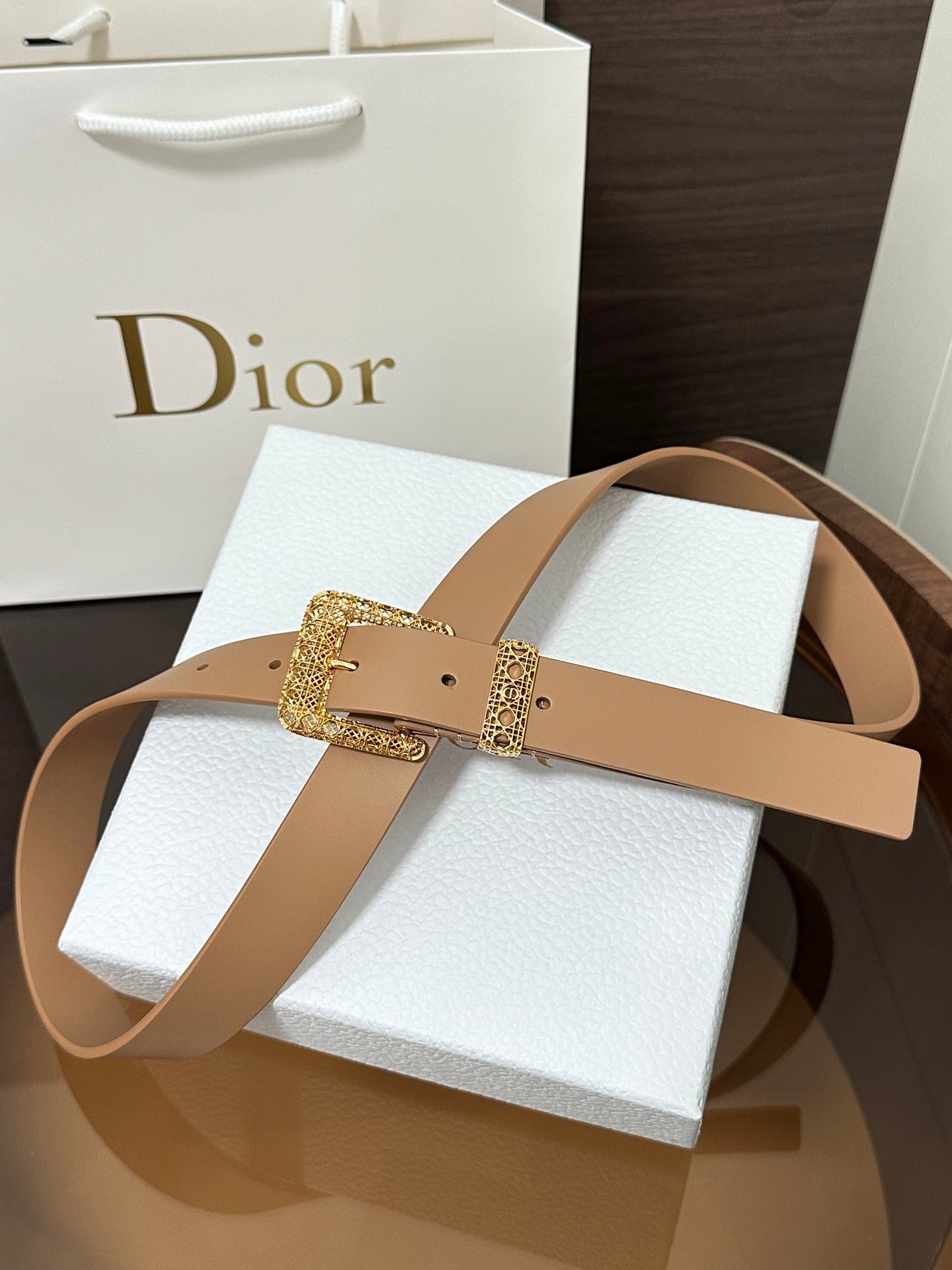 Dior 2026 Cannage Belt 2.5cm Smooth Calfskin