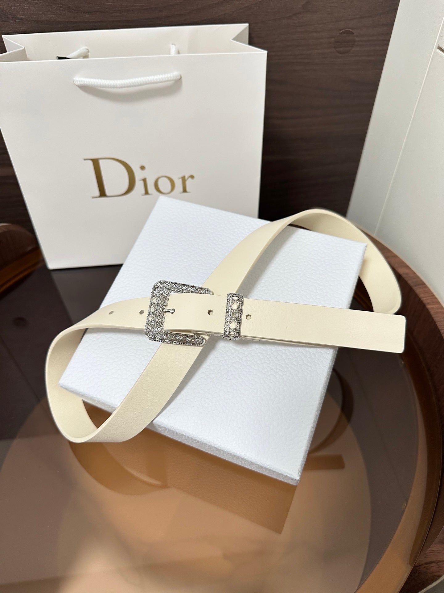 Dior 2026 Cannage Belt 2.5cm Smooth Calfskin