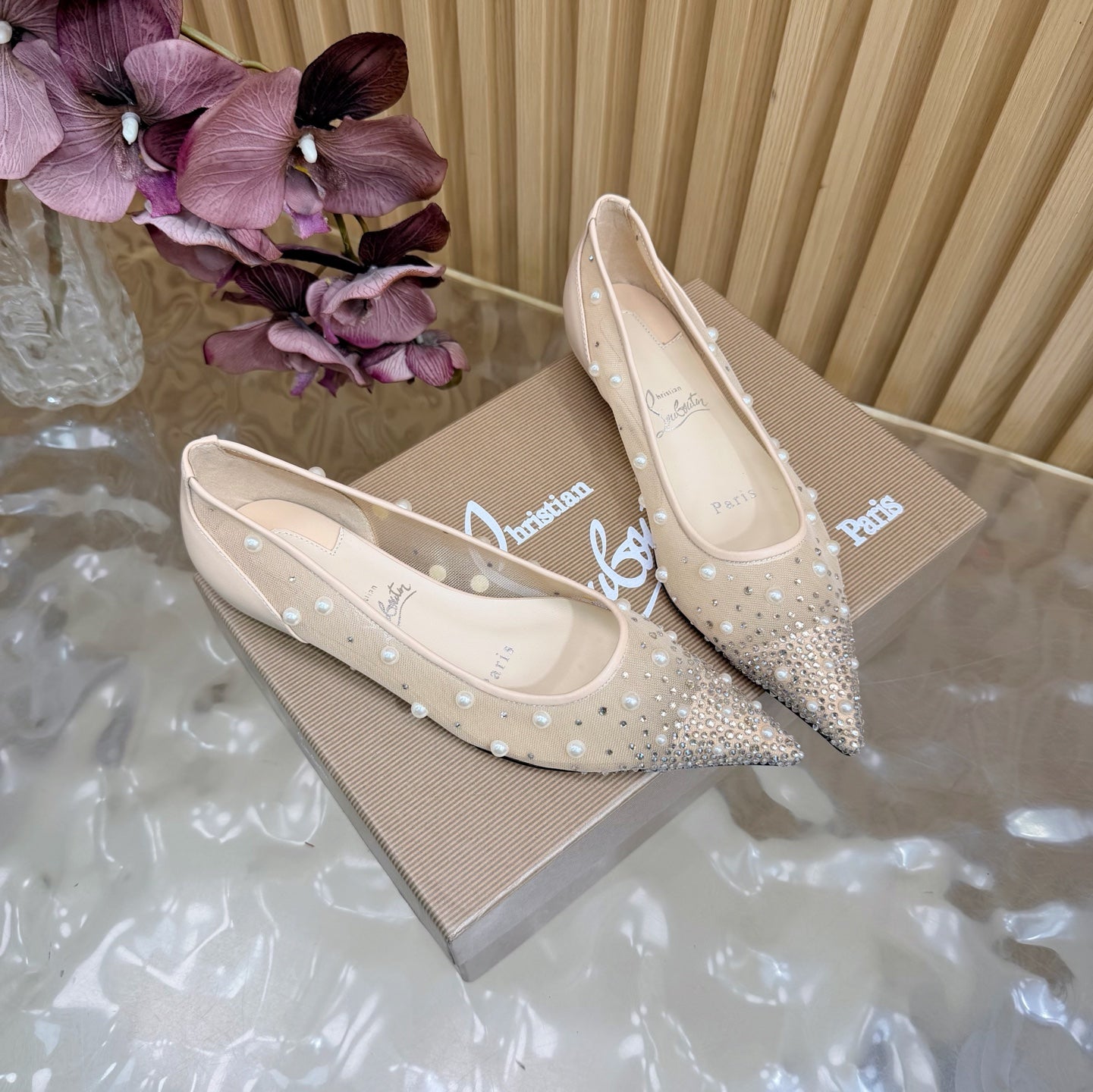 Christian Louboutin 2026 Miss Z Degrastrassina Perla Pump Mesh Strass 853079