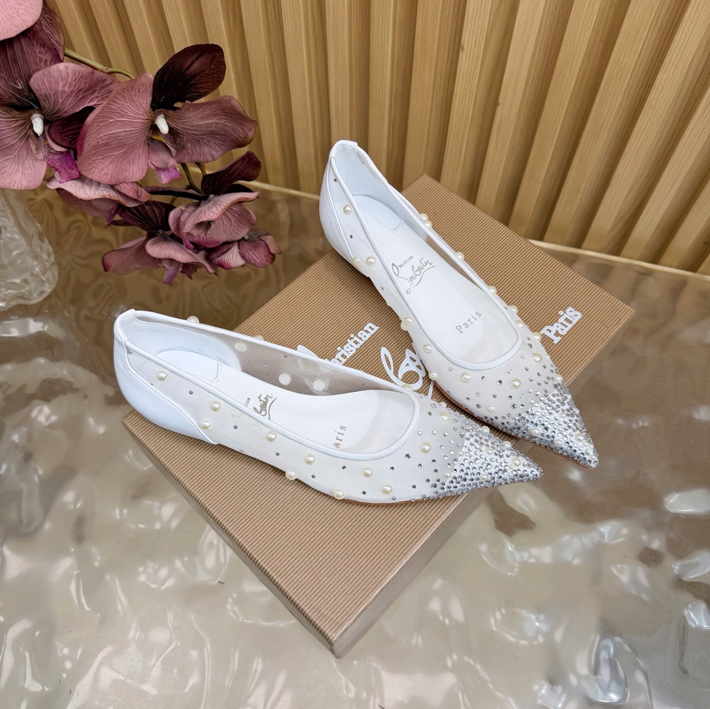 Christian Louboutin 2026 Miss Z Degrastrassina Perla Pump Mesh Strass 853079