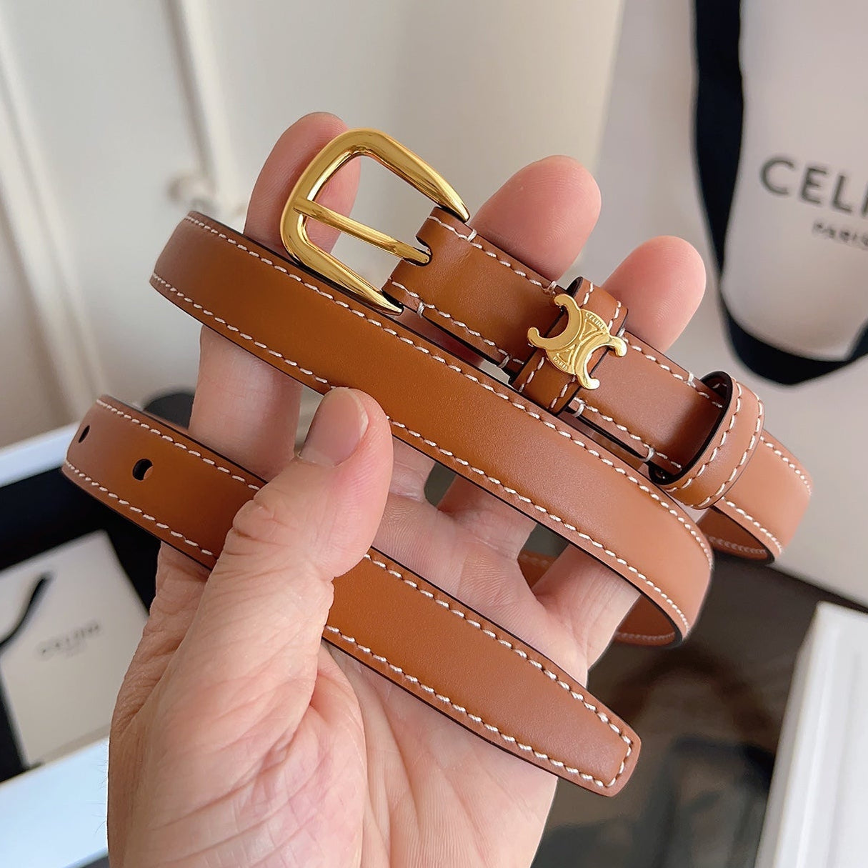 Celine 2026 Vivienne Belt Leather 194277