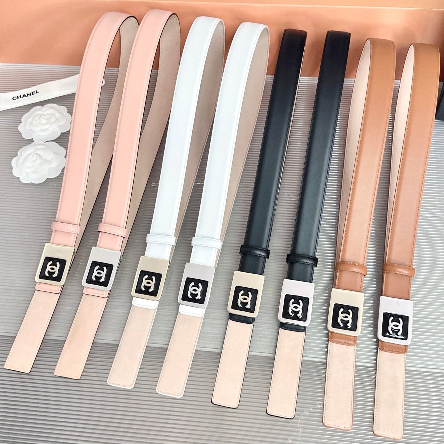 Chanel 2026 Square CC Buckle Belt 30mm Cowhide 209873