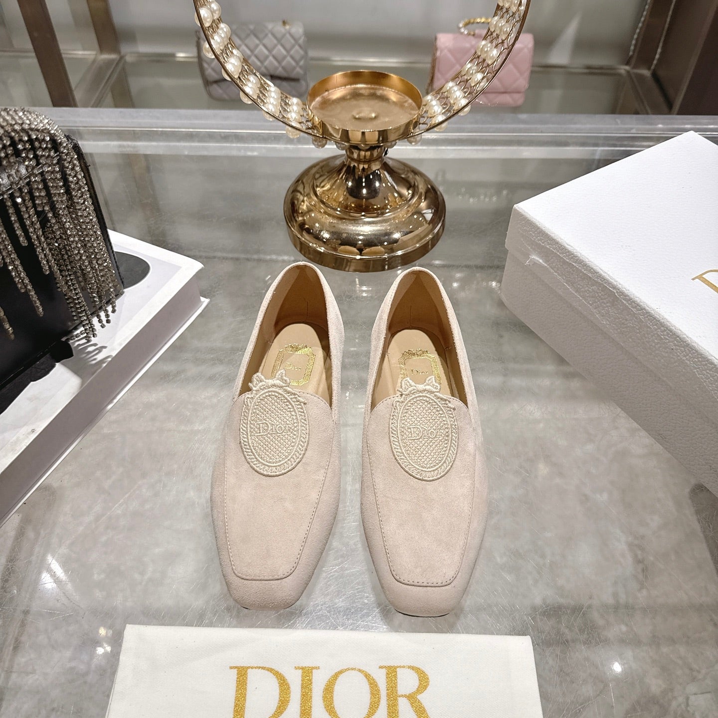 Dior 2026 D-Mdaillon Shoe Suede Raffia 855611