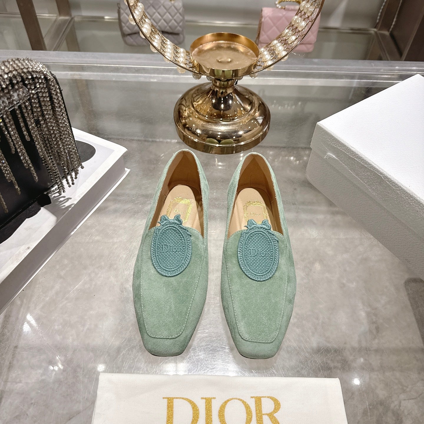 Dior 2026 D-Mdaillon Shoe Suede Raffia 855611