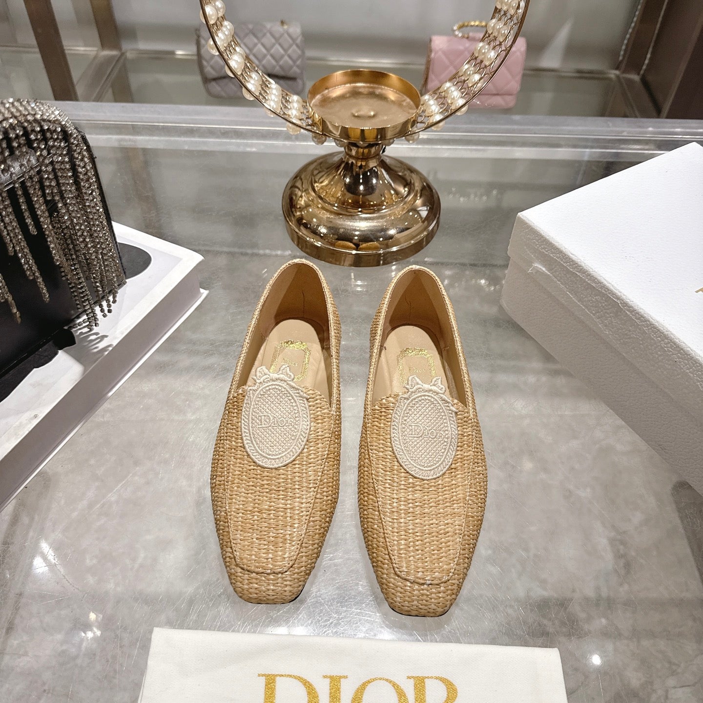 Dior 2026 D-Mdaillon Shoe Suede Raffia 855611