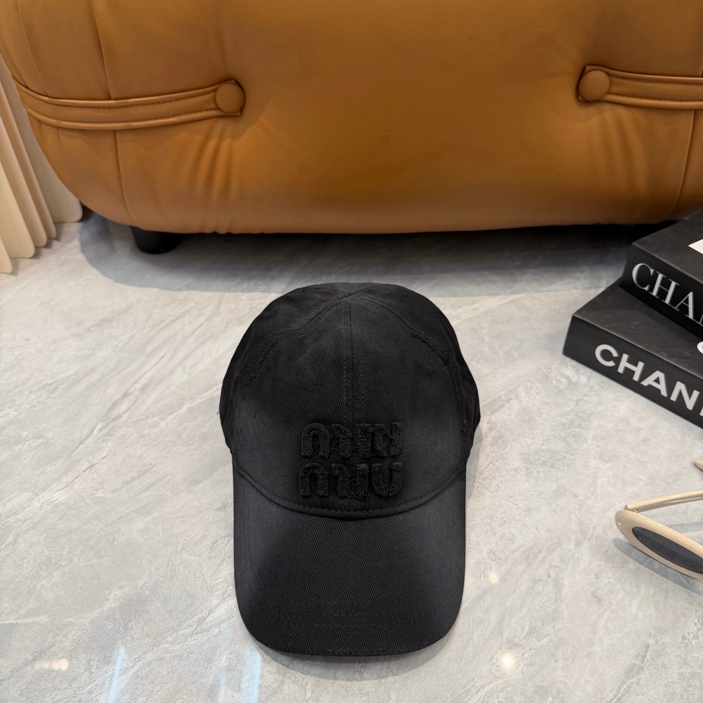 Miumiu Logo-embroidered Distressed Baseball Cap 413112