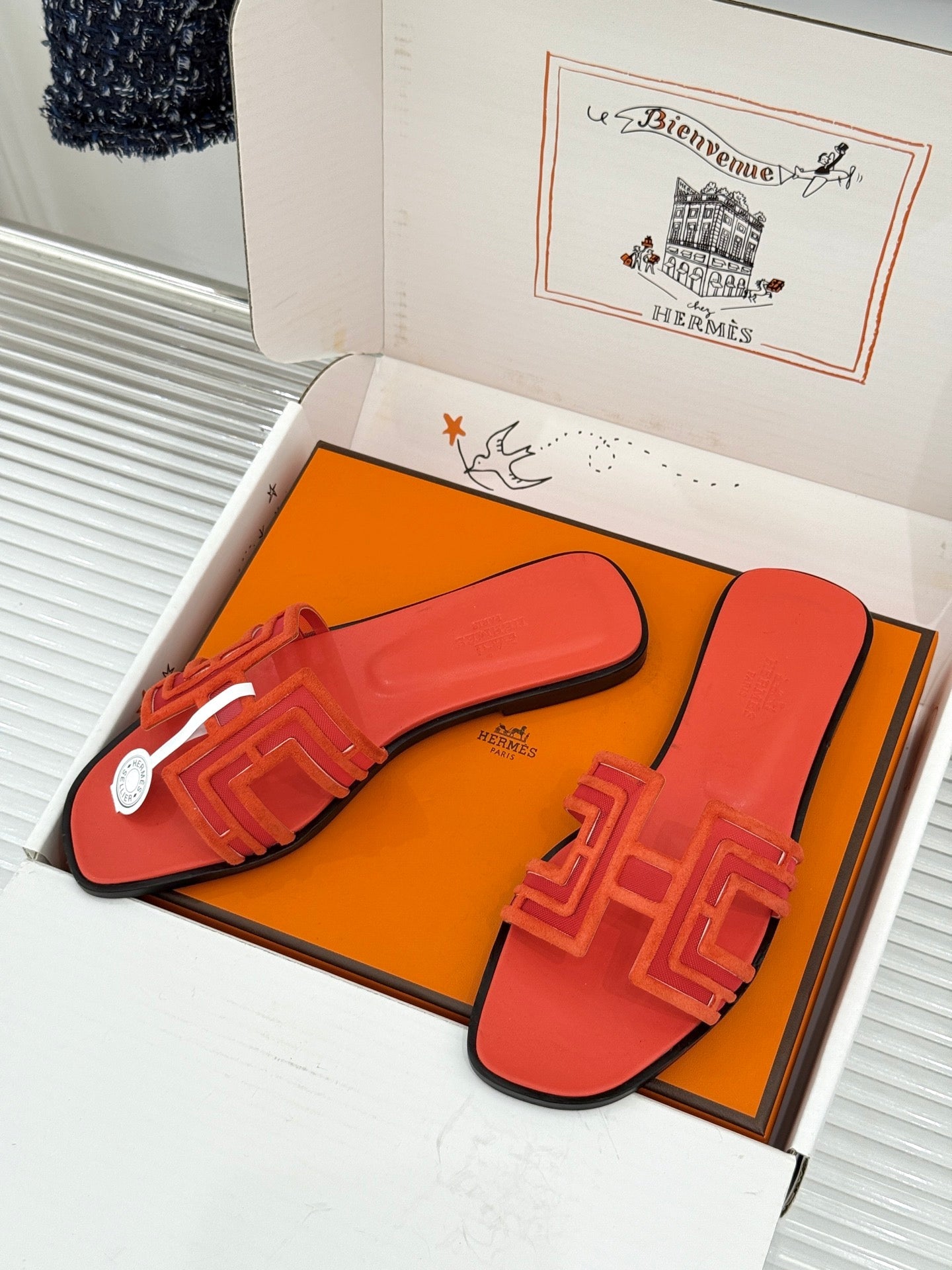 Hermes 2026 Oran Sandal Suede Mesh 898415