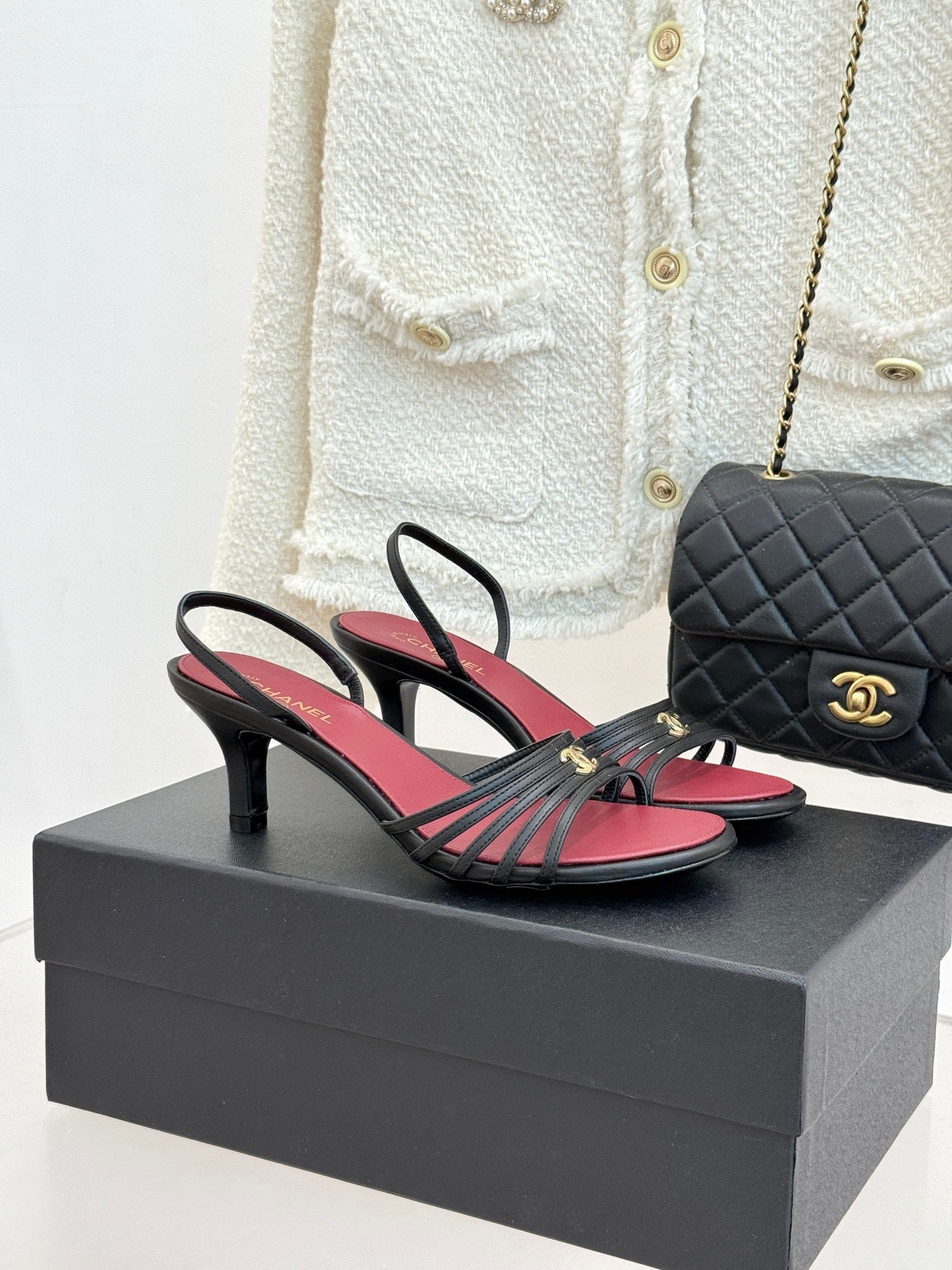 Chanel 2026 Strappy High Heeled Sandal 60mm Sheepskin 878757