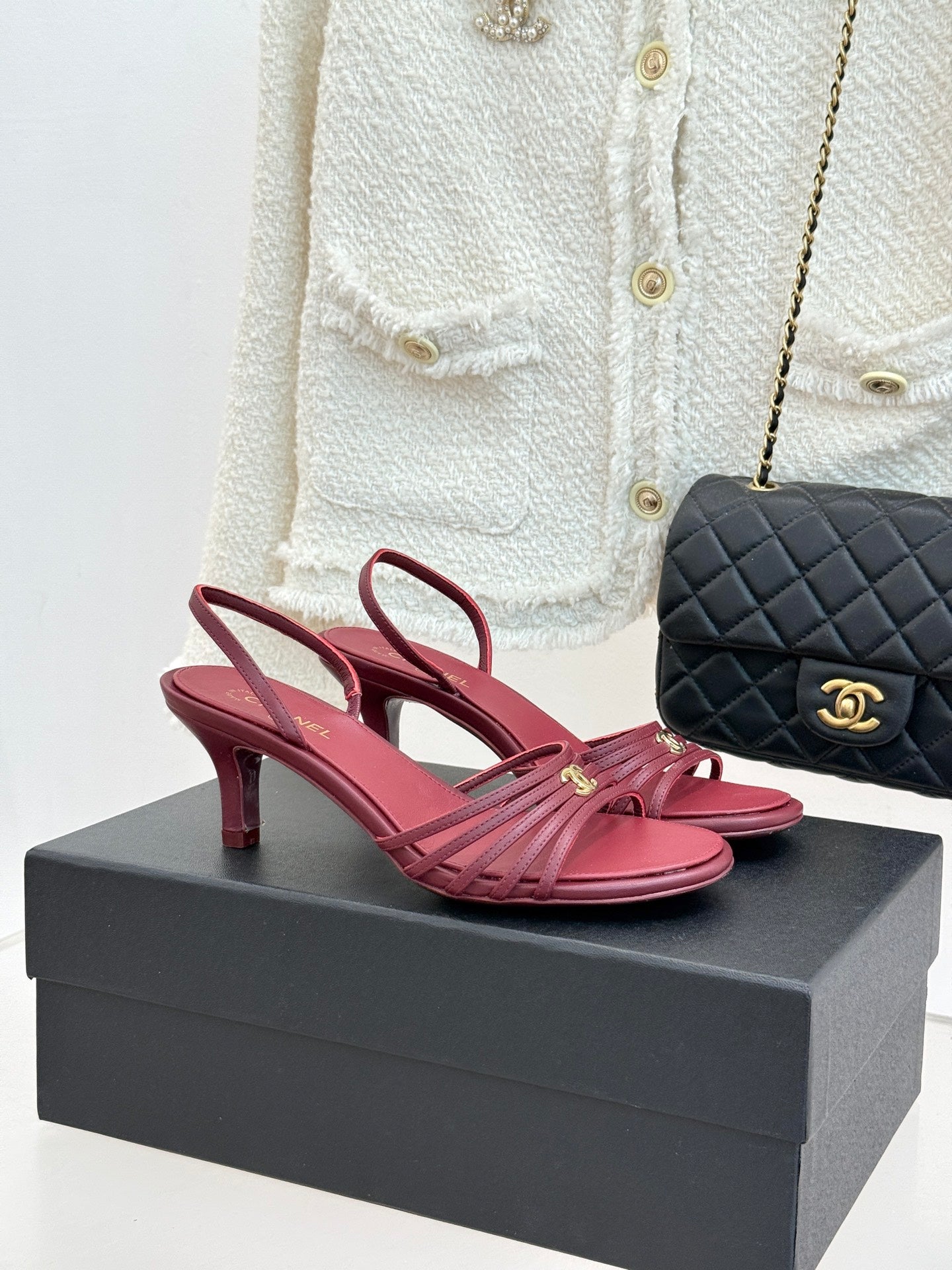 Chanel 2026 Strappy High Heeled Sandal 60mm Sheepskin 878757
