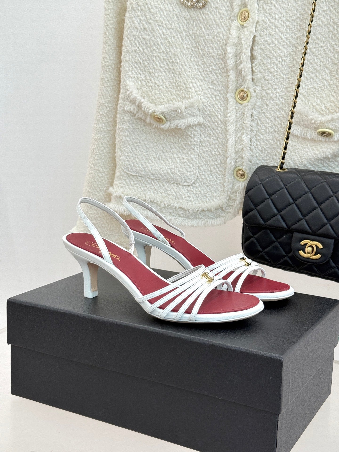 Chanel 2026 Strappy High Heeled Sandal 60mm Sheepskin 878757