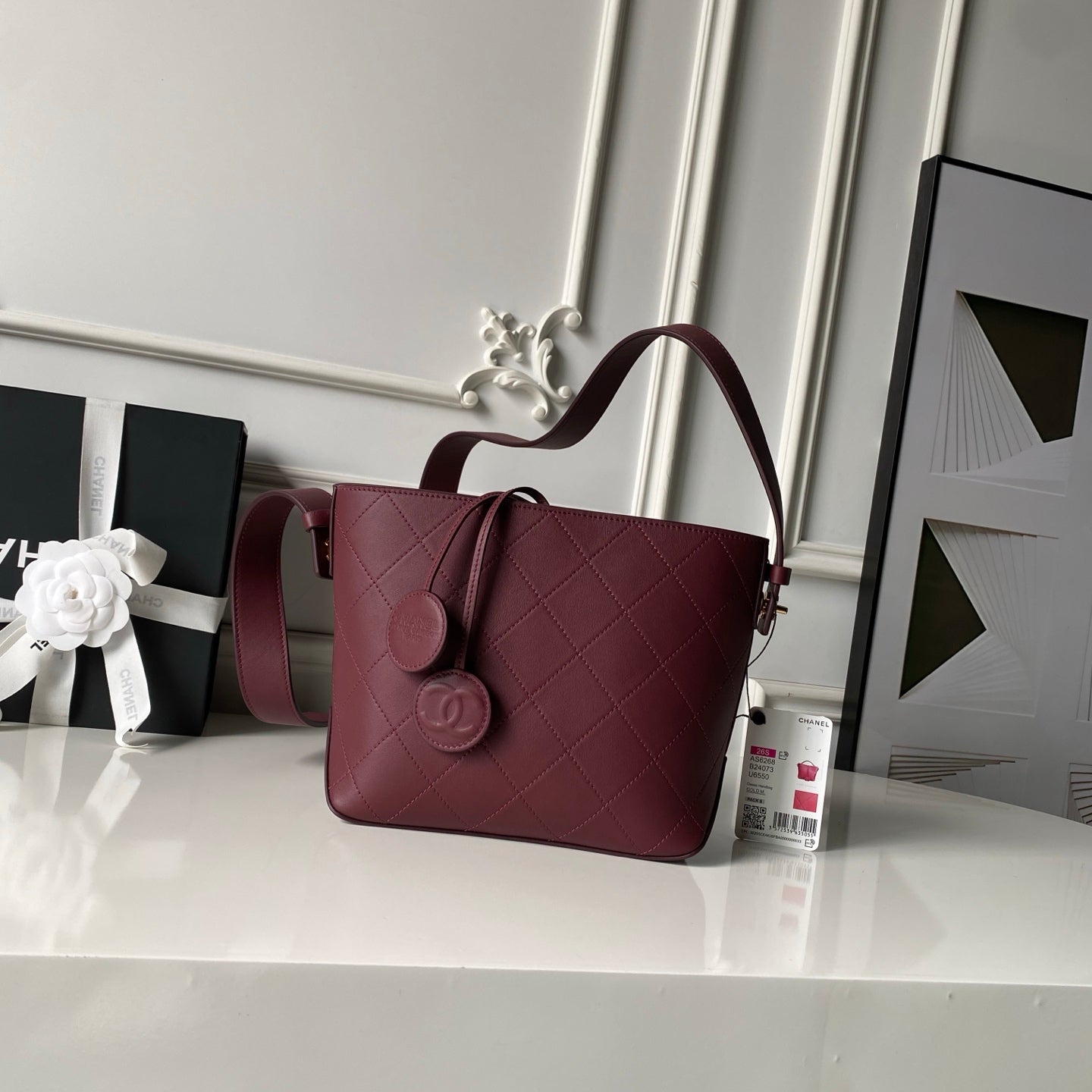Chanel 2026 Bucket Bag 27.5cm Suede Calfskin