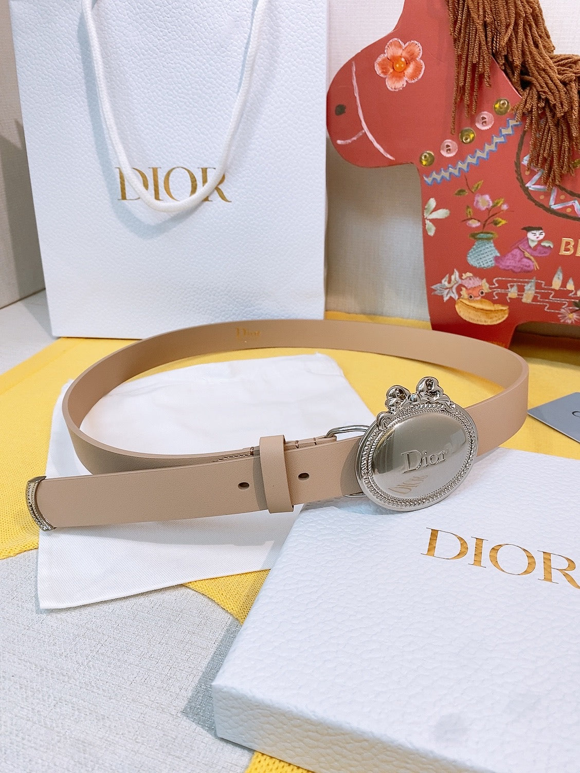 Dior 2026 Oval Buckle Belt 2.5cm Smooth Calfskin