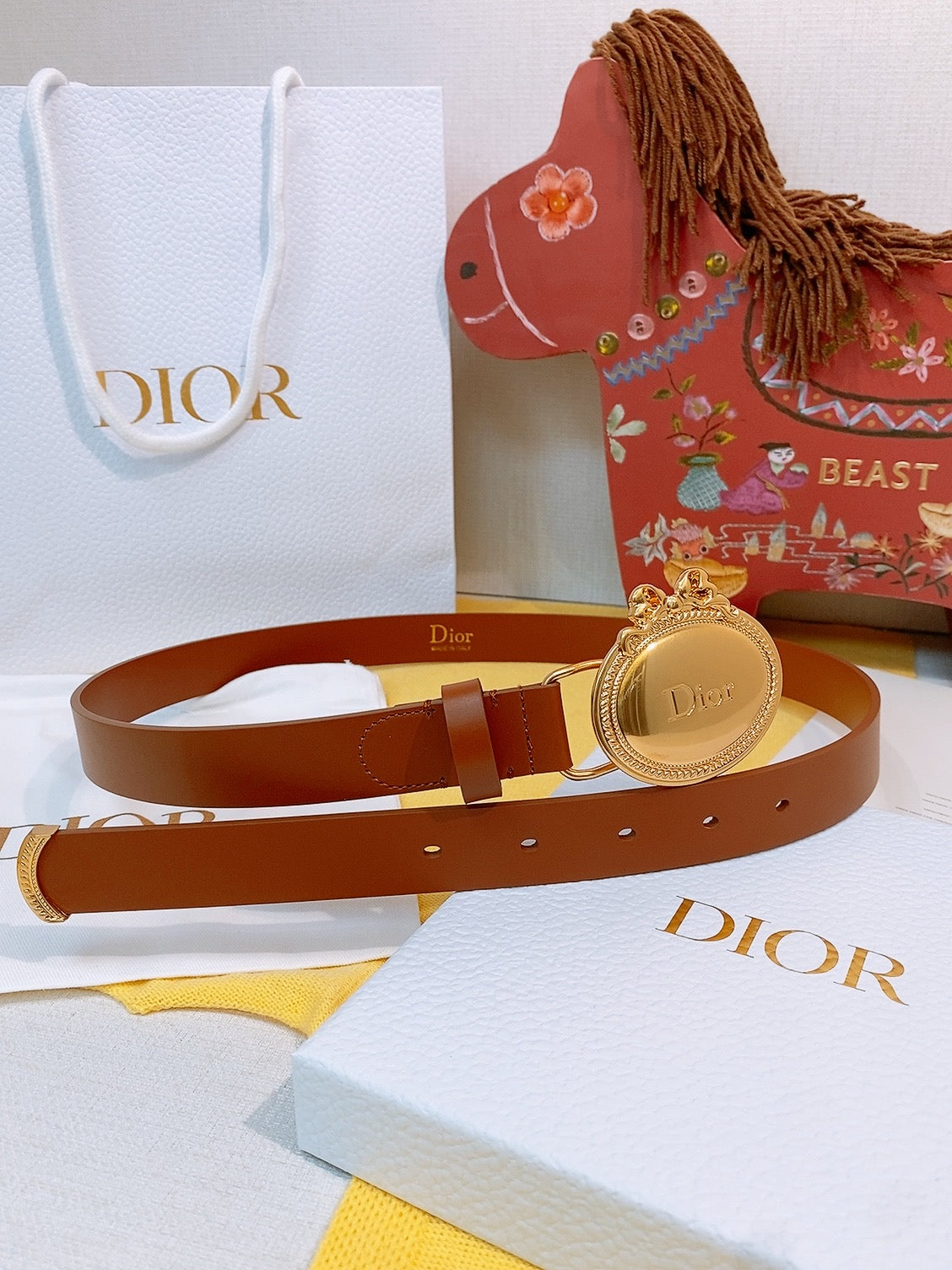 Dior 2026 Oval Buckle Belt 2.5cm Smooth Calfskin