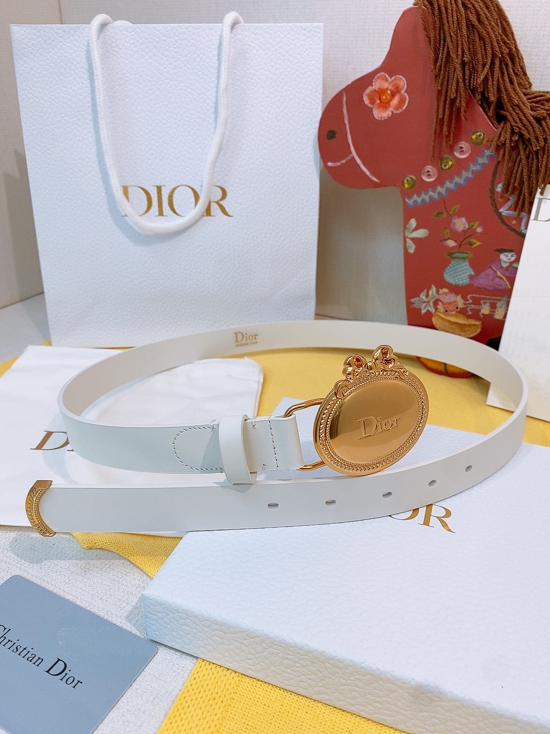 Dior 2026 Oval Buckle Belt 2.5cm Smooth Calfskin