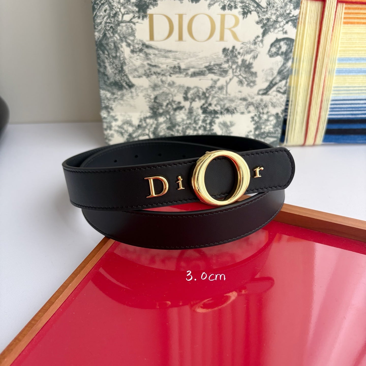 Dior 2026 My Dior Belt 3.0cm Smooth Calfskin 116705