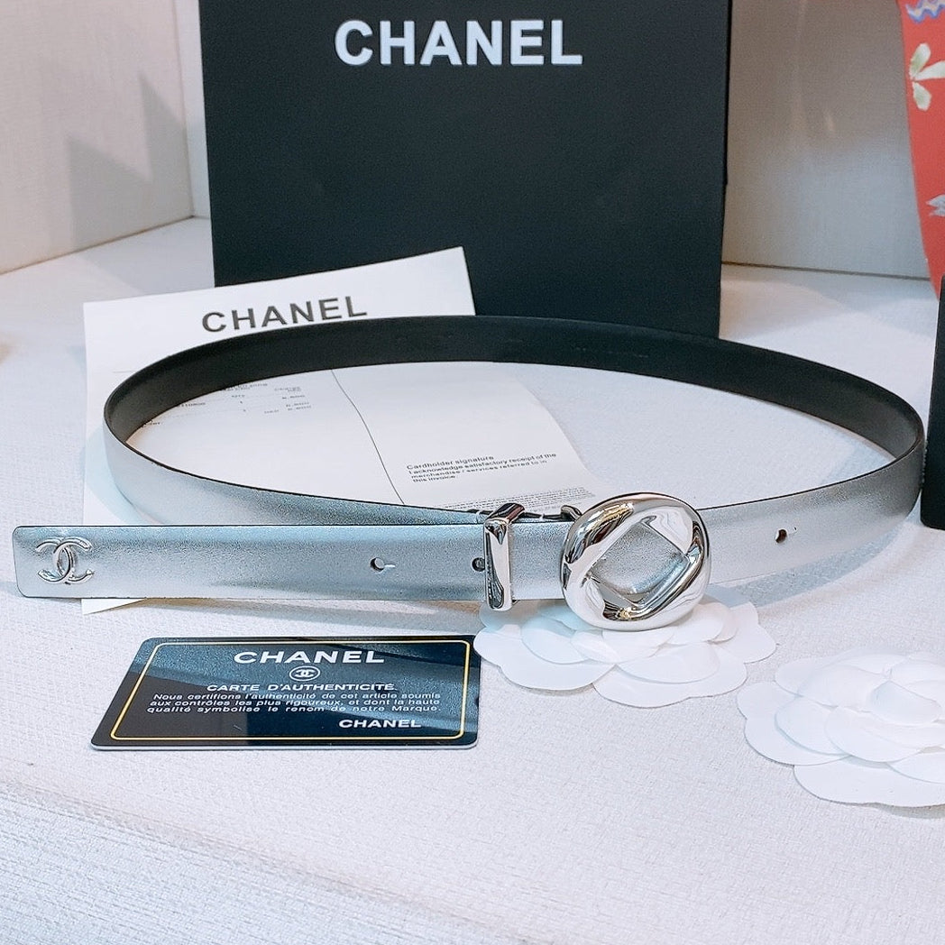 Chanel 2026 Round Buckle Belt 20mm Calfskin 214799