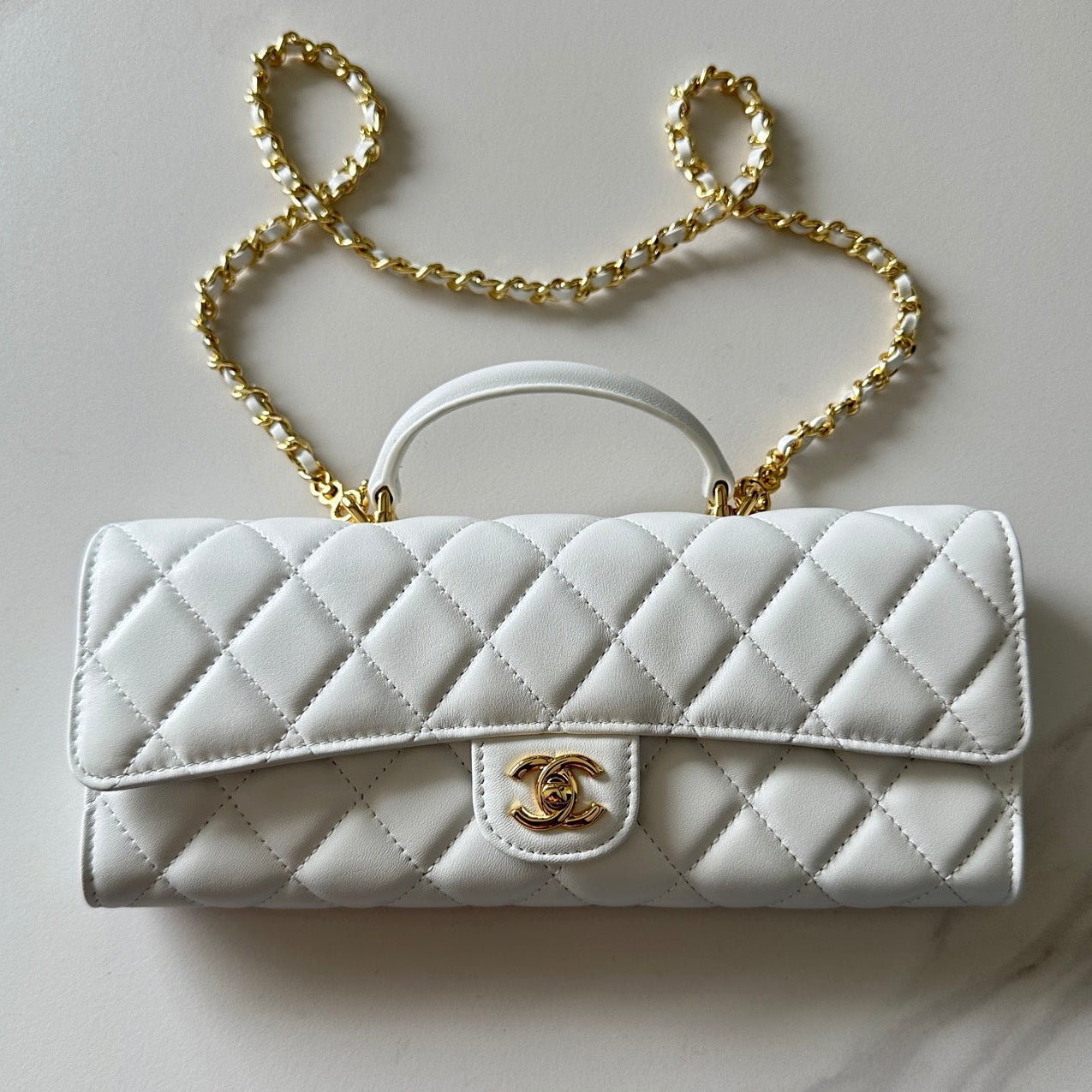 Chanel 2026 Long Top Handle Clutch 25cm Lambskin