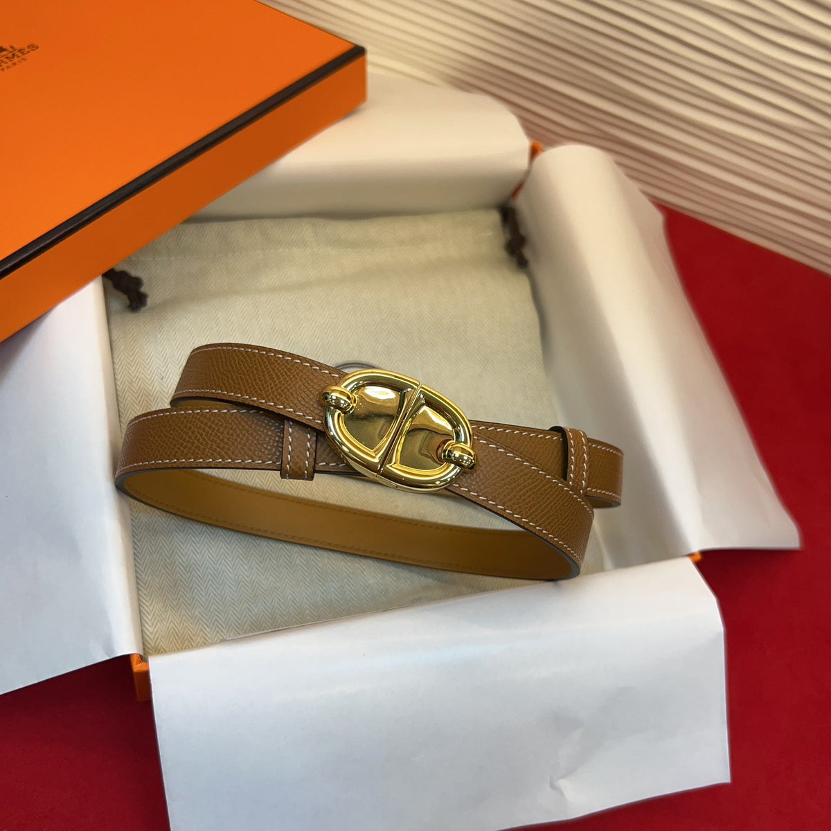 Hermes 2026 Chaine Ancre Belt 18mm Epsom leather 212454